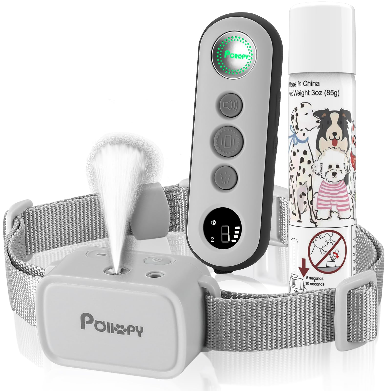 Citronella Dog Training Collar With Remote, Spray/Vibration/Beep, 3 Modes & 3 Spray Levels Humane Citronella Bark Collar, No Sho