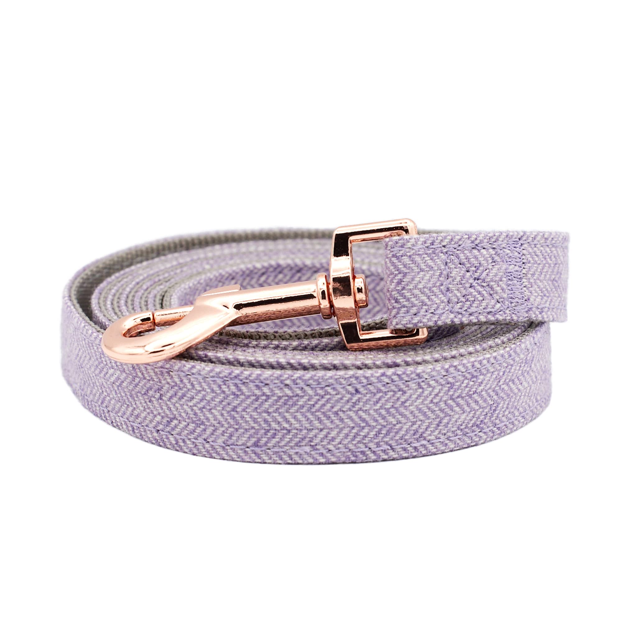 Rose Gold Collars And Leashes | Lavender Nylon Collars And Leashes W/Rose Gold Buckles (Leash)