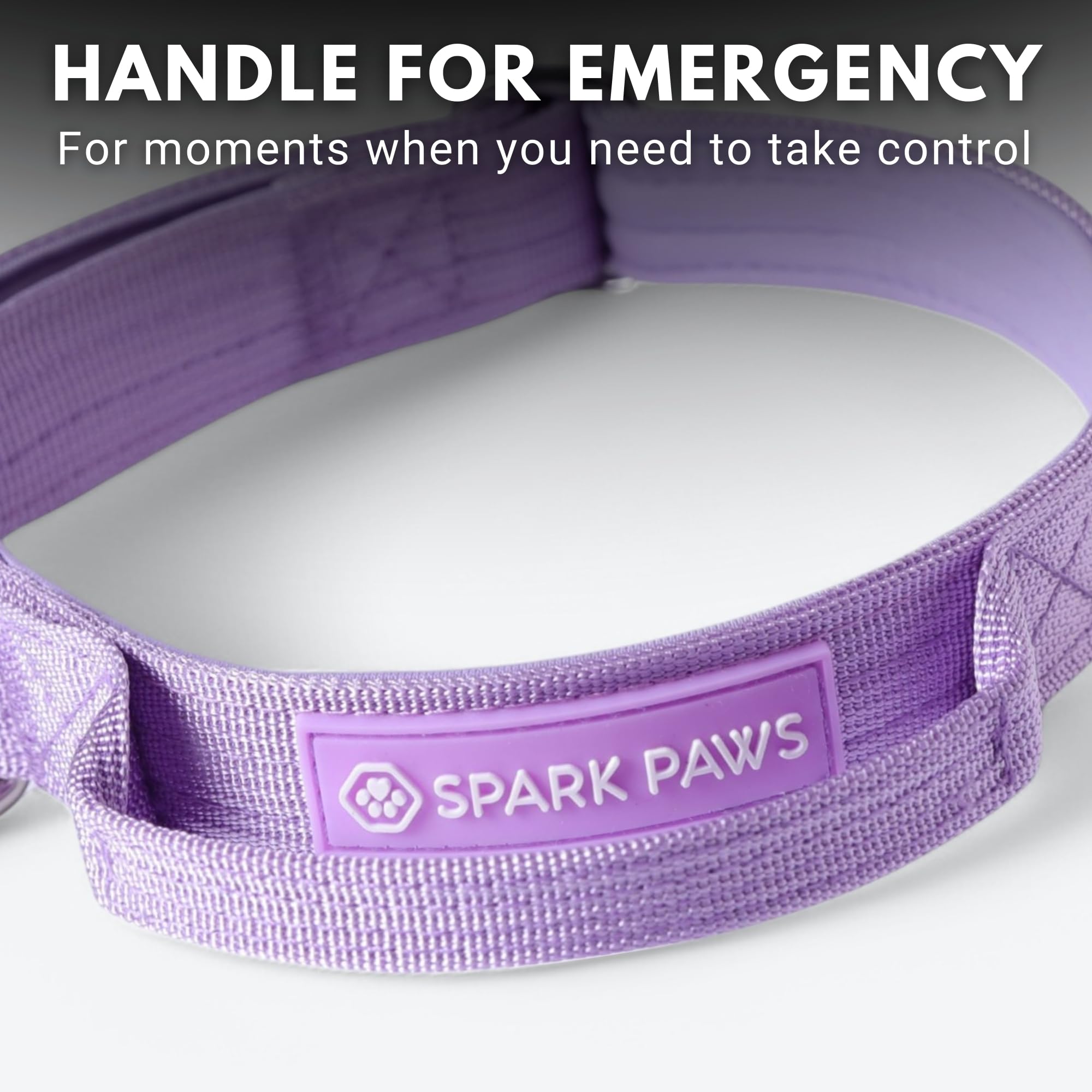 Spark Paws Tactical Dog Collar - Heavy Duty, Premium Quality, Thick And Durable For Large And Medium Dogs - Purple - Xs - 1''