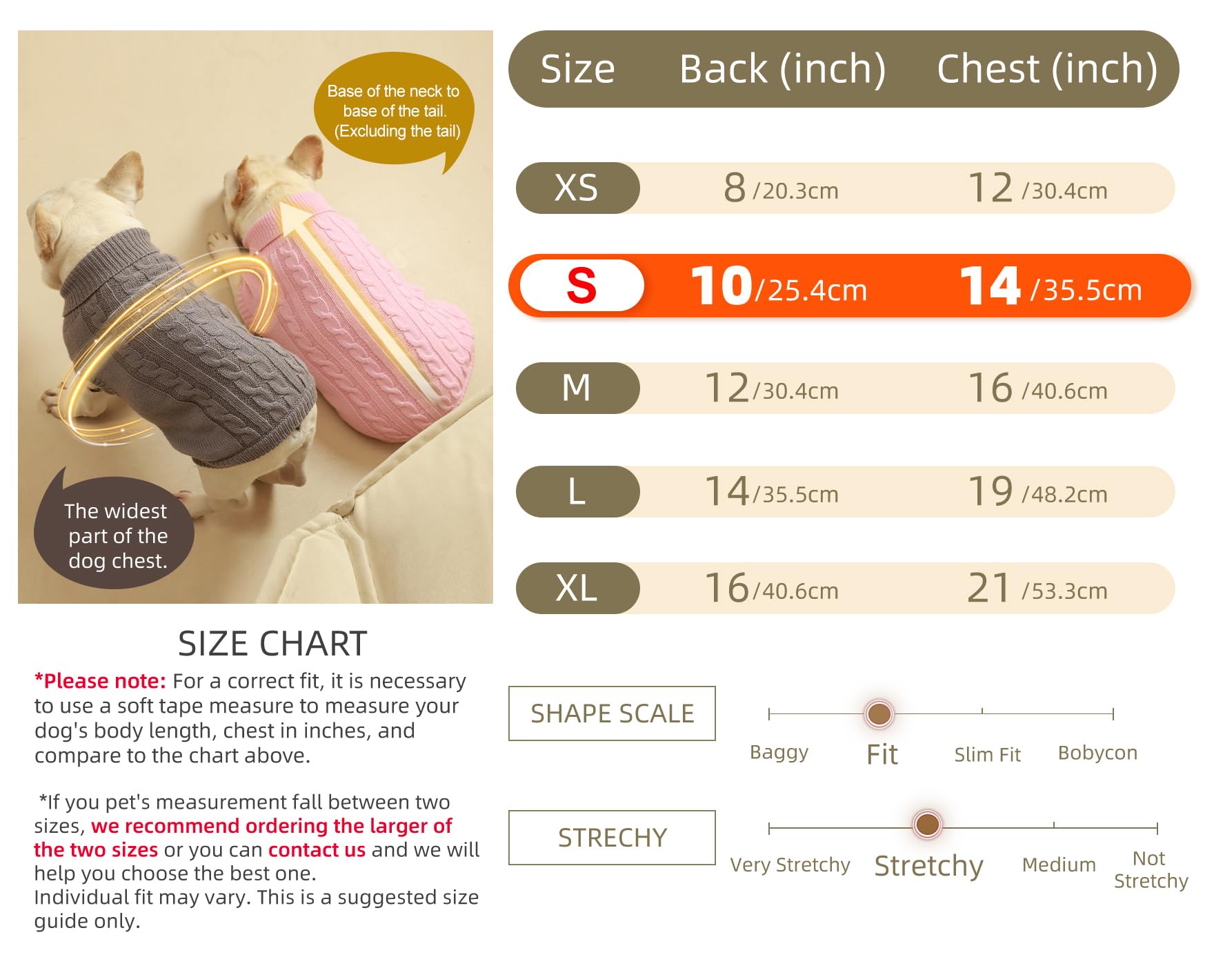 Roseelk 2 Pack Dog Sweaters For Small Dogs - Puppy Medium Warm Clothes In Winter, Turtleneck Pullover Design For Boy Girl Pet, Doggie, Cat, Kitten Chihuahua Bulldog Pug Beagles (S, Grey, Pink)