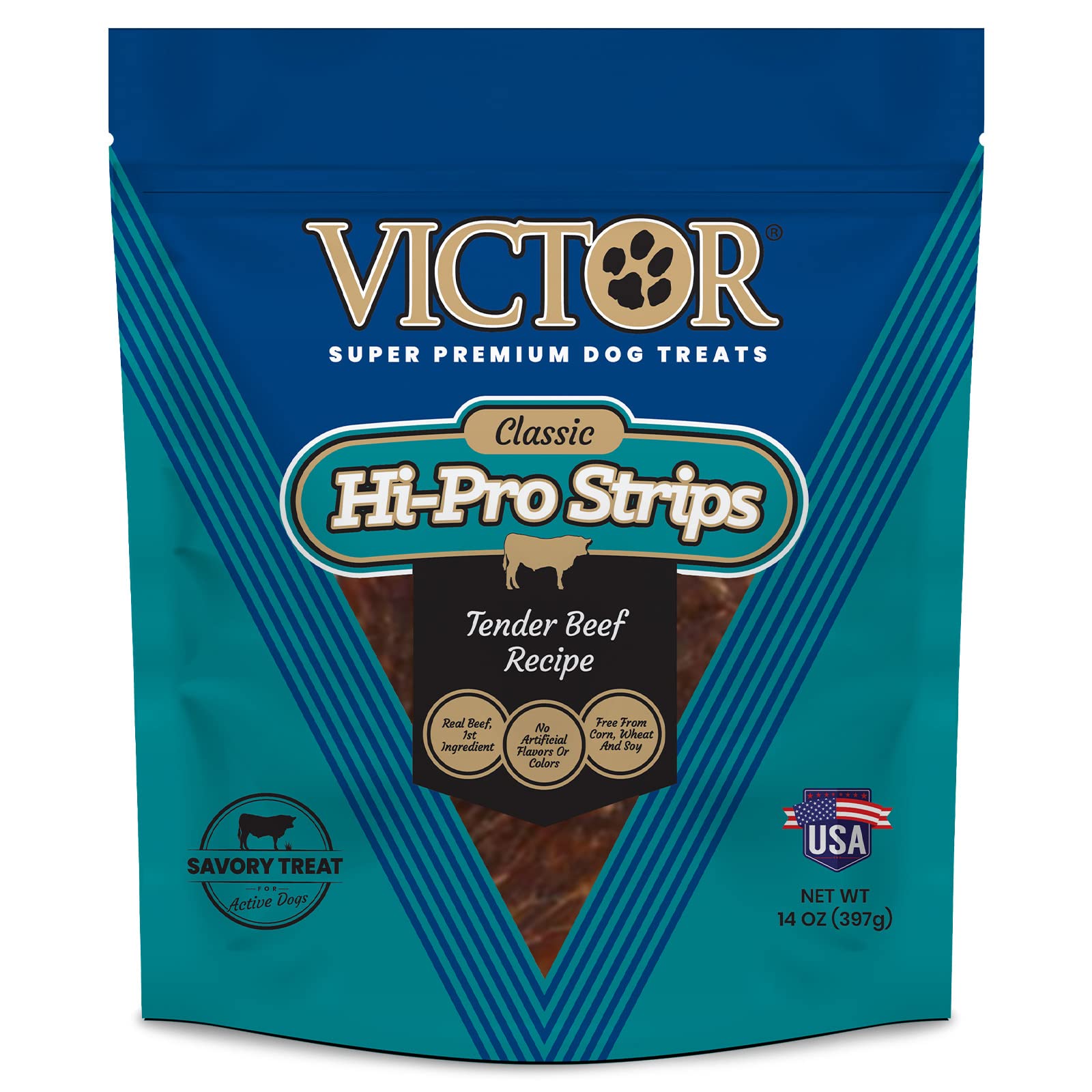VICTOR Super Premium Dog Treats - Classic Hi-Pro Savory Strips with Real Beef - Supports Immune System, Digestive Health, & Heal