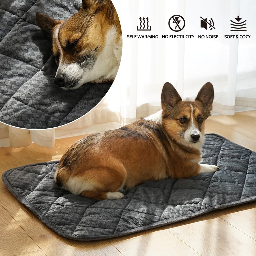 Argopet Self Warming Cat Bed (20''X16'') Self Heating Cat Mat Warm Thermal Pet Pad With Anti-Slip Bottom Machine Washable Dog Cr