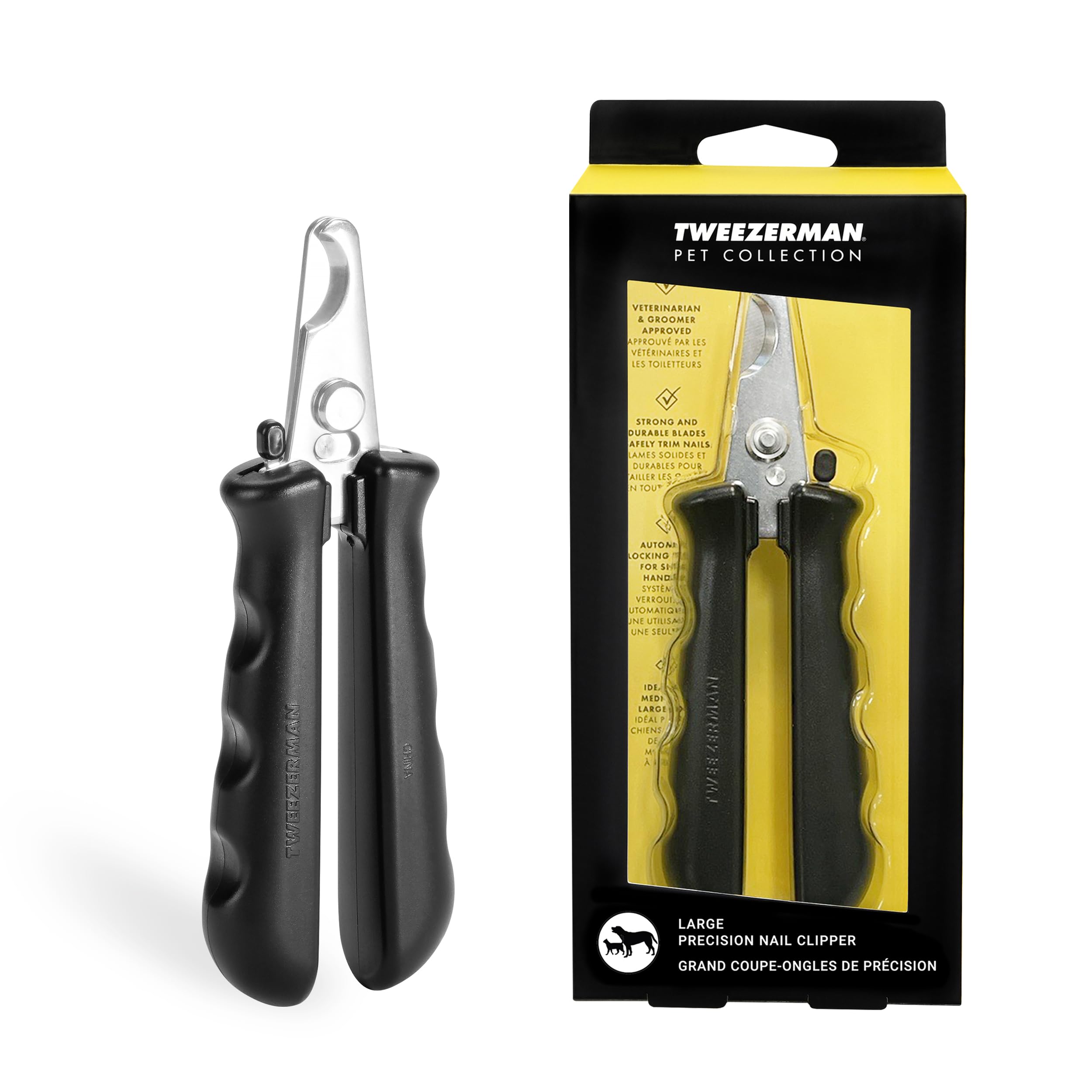 Tweezerman Large Nail Clippers For Dogs & Cats, Manual Professional Cat & Dog Nail Trimmer With Ergonomic Handle