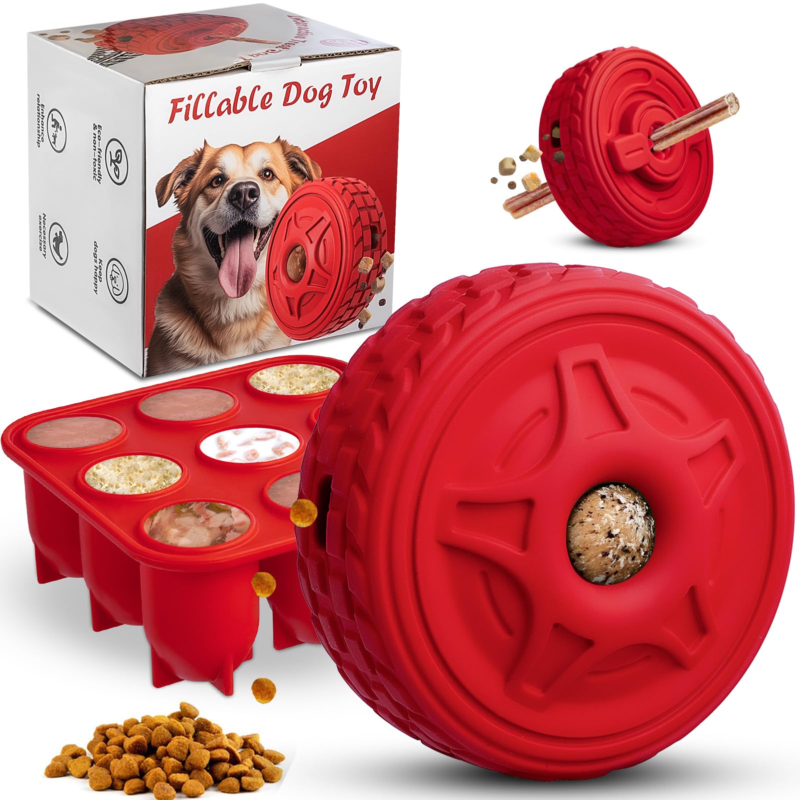 Hanshengday Frozen Dog Toy To Keep Them Busy, Interactive Treat Dispensing Dog Toy, Indestructible Chew Toy For Aggressive Chewe