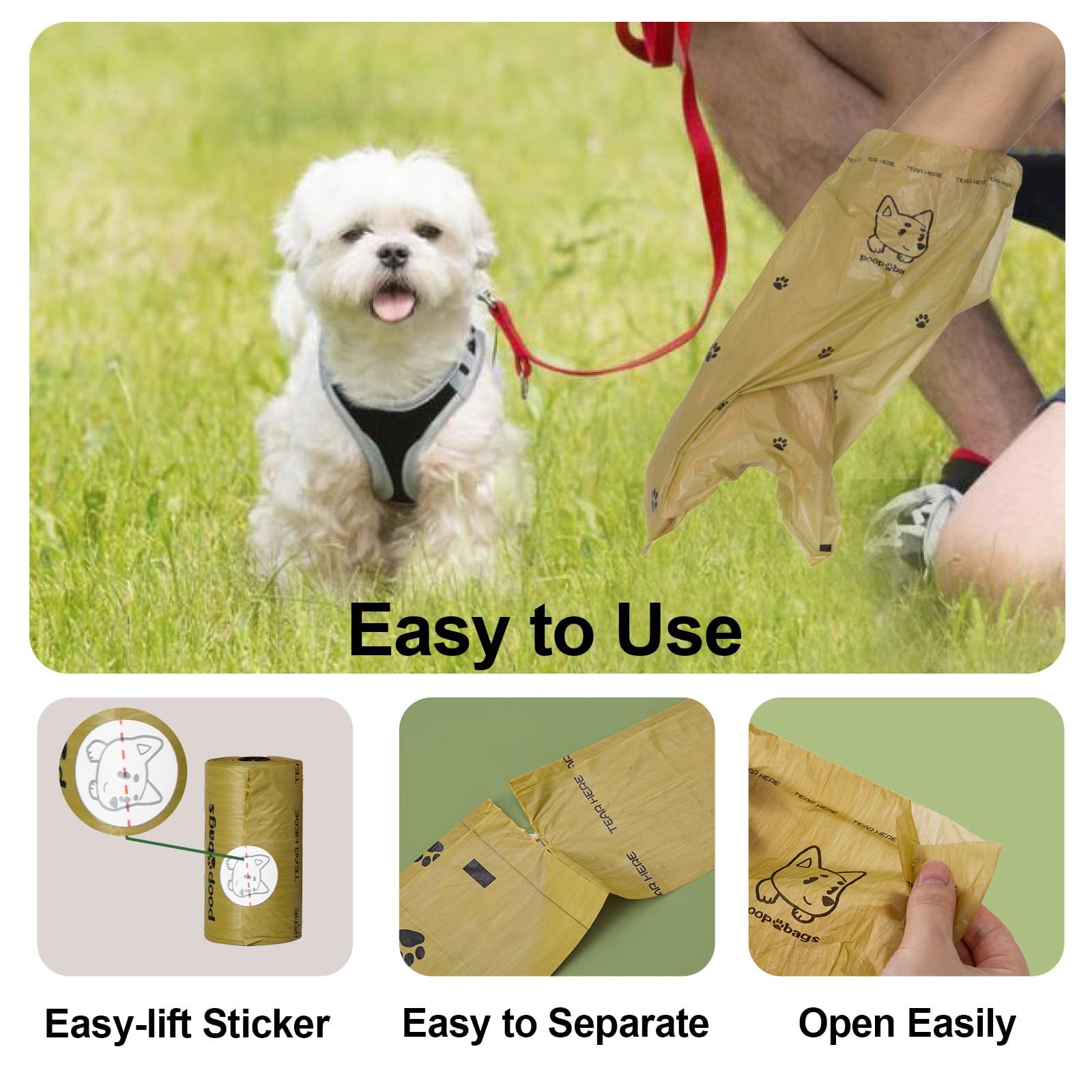 Lesibag Scented Dog Poop Bags With Dispenser, Strong And Leak-Proof Waste Bags For Pets, 870 Count (58 Packs Of 15), 13 Inch X 9