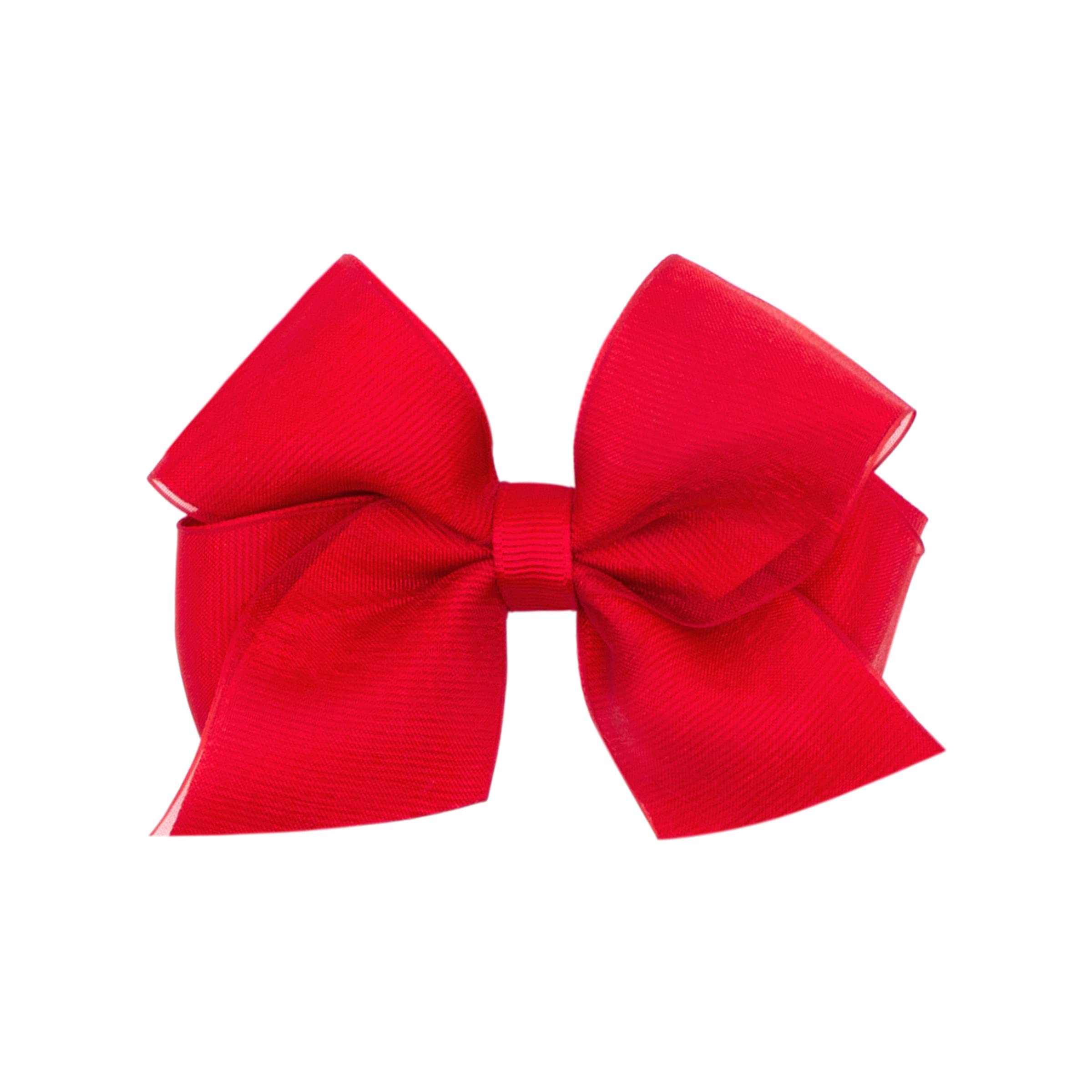Plh Small Front Tail Organza And Grosgrain Overlay Bow