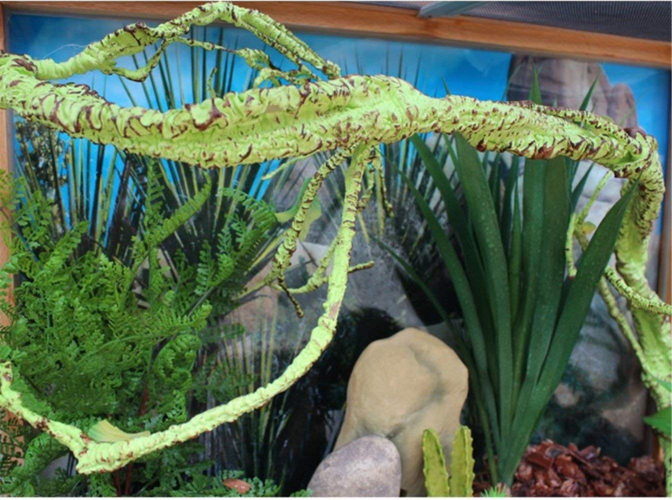 Hamiledyi Reptile Vines Flexible Bend A Branch Jungle Vines Plastic Terrarium Plant Leaves Pet Habitat Decor For Lizard Frogs Snakes And More Reptiles (Pack Of 3)