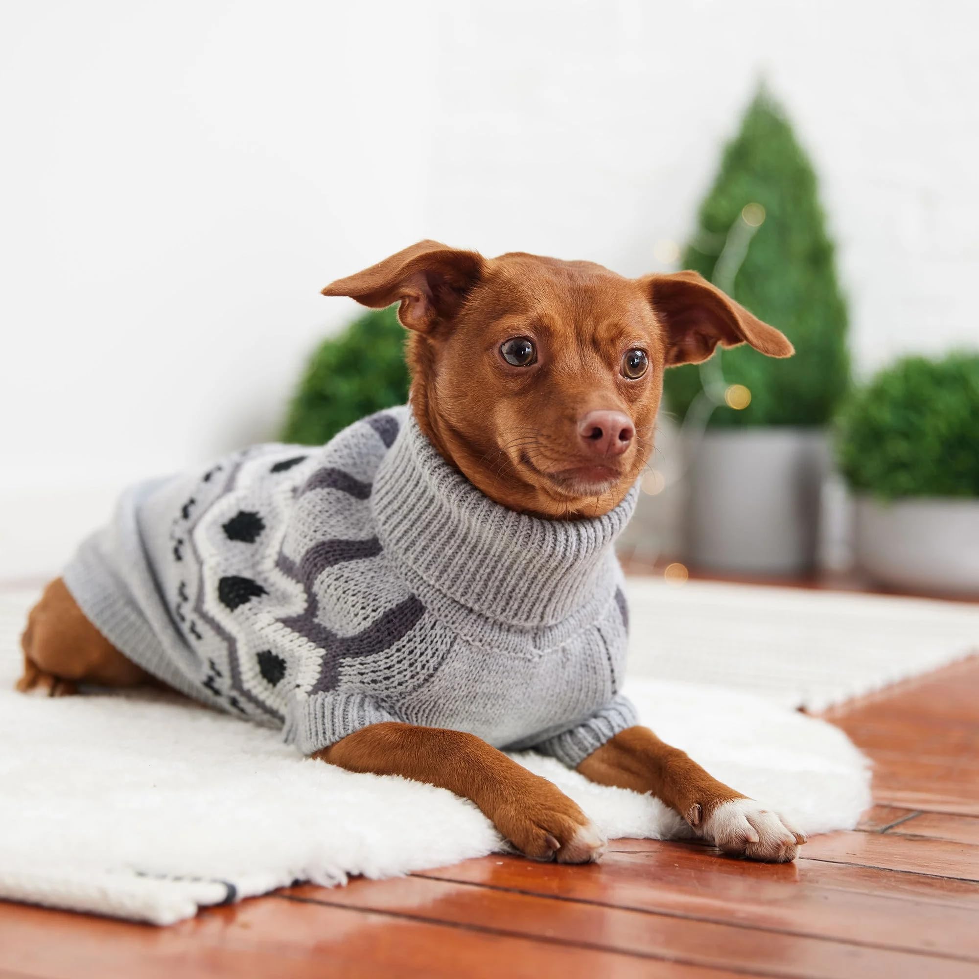 Gf Pet Heritage Sweater Dog Pullover – Classic Ribbed Knit Sweater For Dogs | Soft & Warm Acrylic | Timeless Design | Small, Medium, Large Pets – Grey Mix, 2Xl