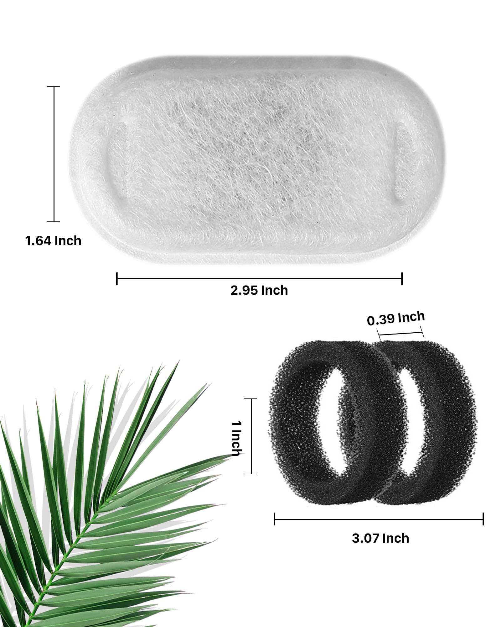 Soofpet 16Pcs Cat Water Fountain Filter - Pet Fountain Filters Replacement - Sponge And Carbon Filters For Automatic Dog Water B