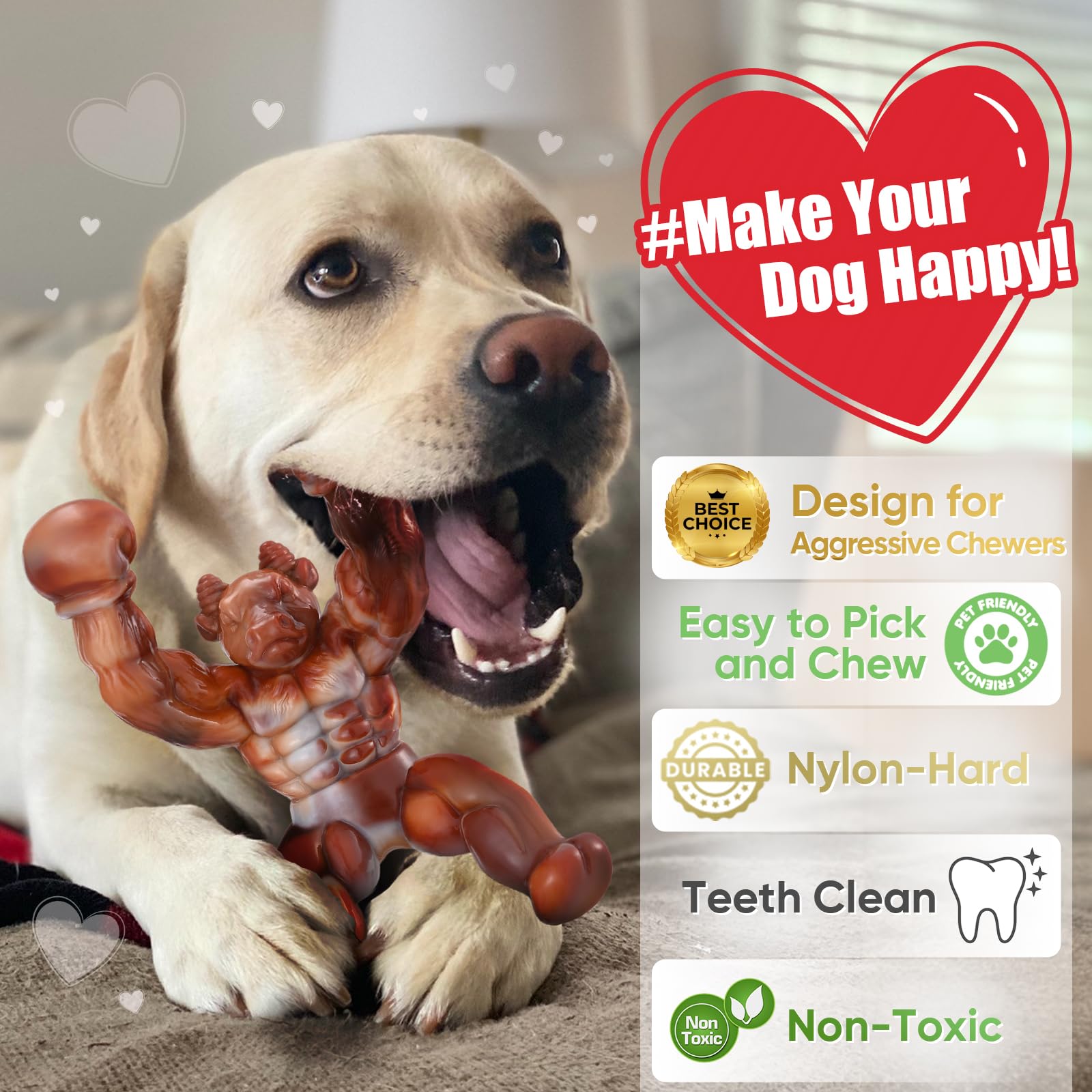 Zinbo Dog Toys For Aggressive Chewers, Indestructible Dog Toys, Tough Toys For Aggressive Chewers To Keep Them Busy, Dog Chew To