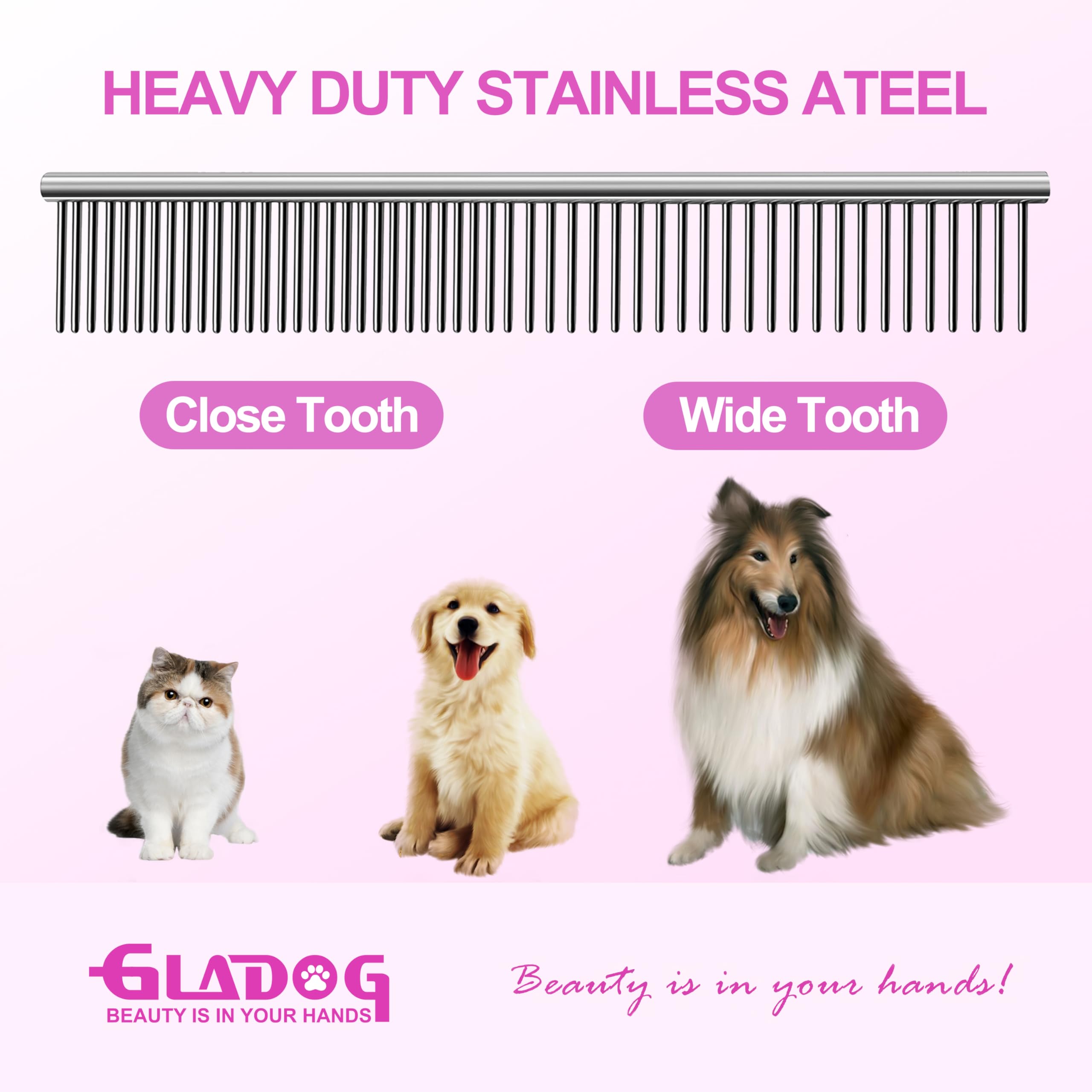 Gladog Professional 5 In 1 Dog Grooming Scissors Set With Safety Round Tips, Sharp And Heavy-Duty Pet Grooming Shears For Cats (