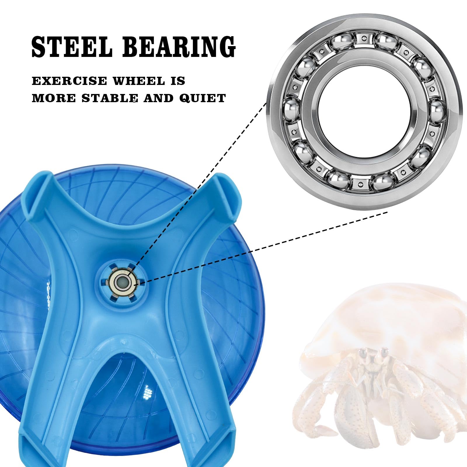 Oooct Hermit Crab Wheel Toy, Small Animals Cage Accessory, Suitable for Hermit Crab, Hamster, Rat