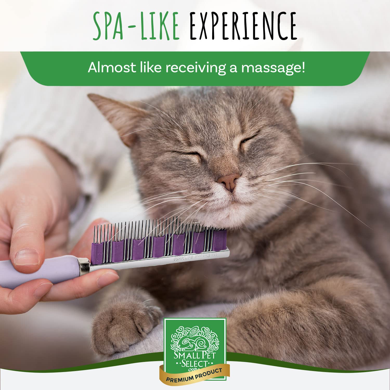 Small Pet Select - Hair Buster Comb For Rabbits, Cats And Dogs, Metal Pet Comb For Shedding And Detangling, Grooming Tool For Small Pets With Long And Short Fur