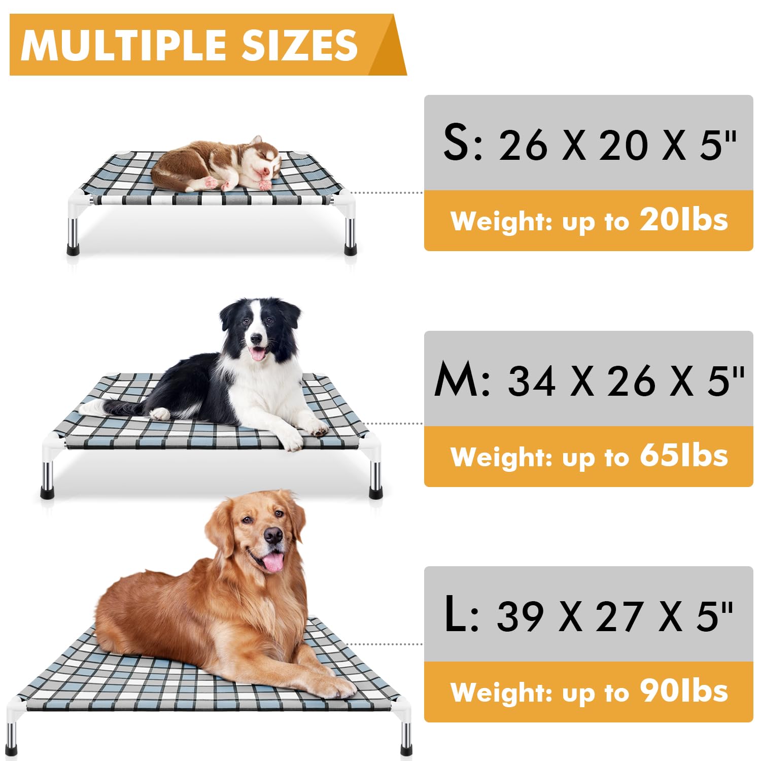 Caghash Elevated Outdoor Raised Dog Bed Outdoor Dogs Bed Lifted Pet Bed Dog Cot For Medium Pet Taste Life, Start With A Pet Bed