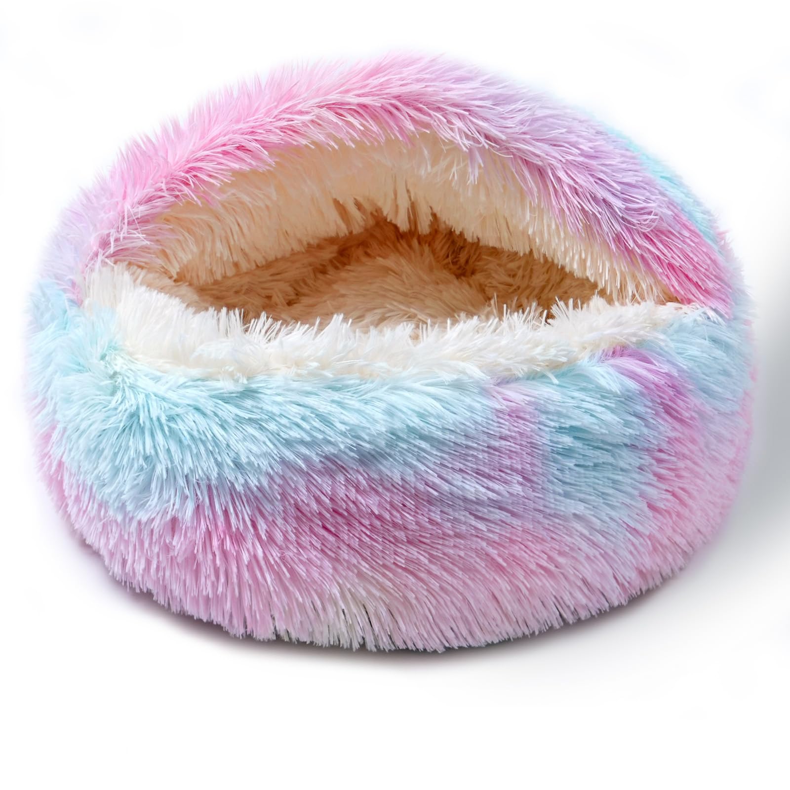 Cat Bed For Indoor Cats, Calming Cozy Cave With Self-Warming Plush, Entire Bed Machine Washable & Anti-Slip Base, Breathable Pet