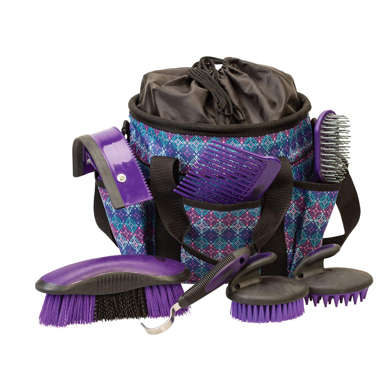 Weaver Leather Grooming Kit, Purple Geo , 7-Piece Assortment