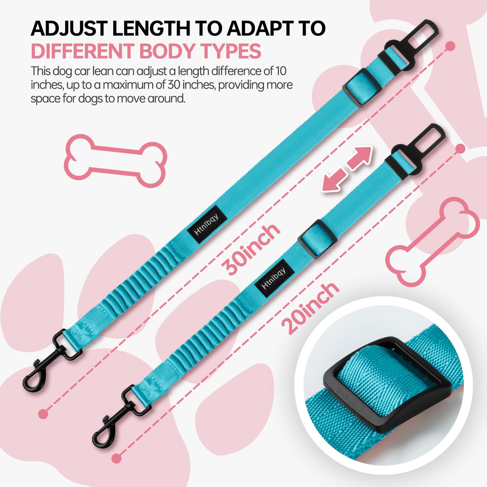 3 Pack Thickened Adjustable Dog Car Harness, Retractable Dog Car Harness Adjustable Dog Seat Belt for Car, Dog Car Leash Made of