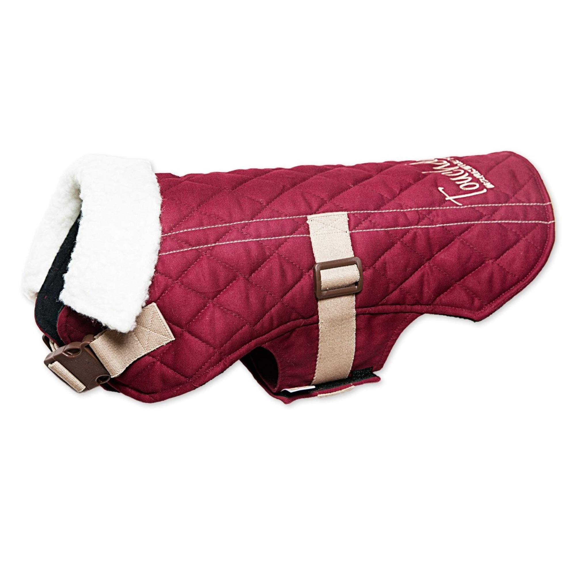 Touchdog 'Sherpa-Bark' Original Designer Fashion Pet Dog Coat Jacket, X-Small, Dark Pink