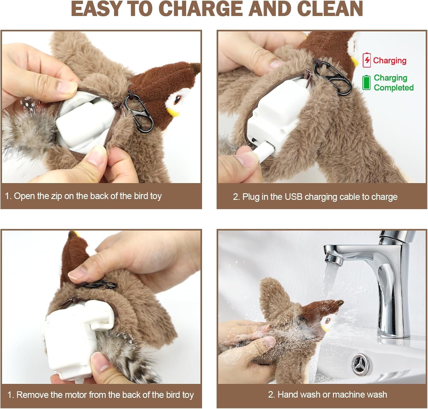 Romantic Angels Flying Bird Cat Toy, Flapping Wings Sparrow Catnip Toys, Simulation Bird Interactive Cat Toy For Kitten Kitty Ex