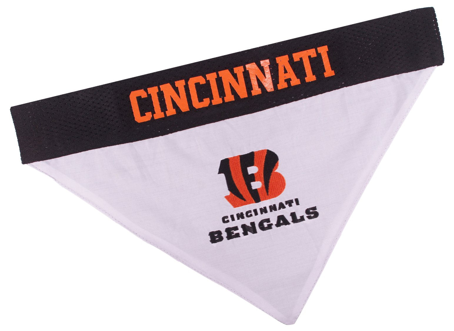 Pets First NFL DOG BANDANA - CINCINNATI BENGALS REVERSIBLE PET BANDANA. 2 Sided Sports Bandana with a PREMIUM Embroidery TEAM LO