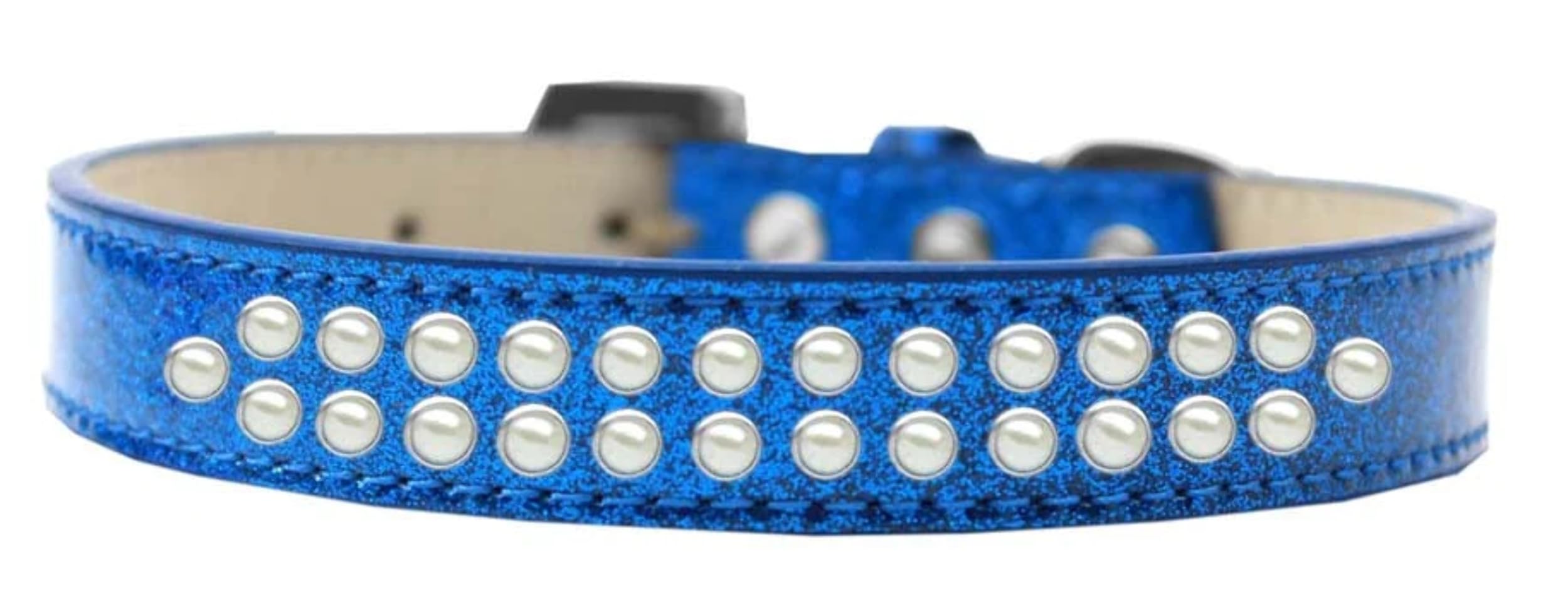Dog, Puppy & Pet Ice Cream Collar, Two Row Pearl Rimsets Orange 16