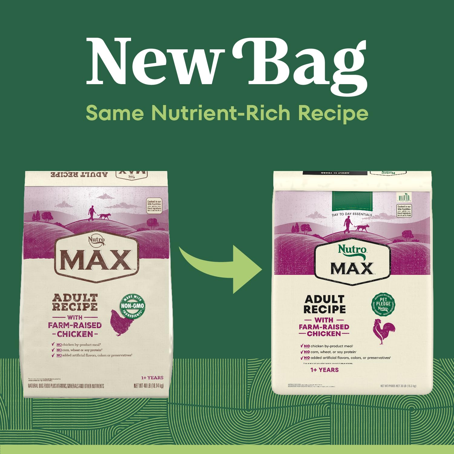 Nutro Max Adult Dry Dog Food with Farm-Raised Chicken, 36 lb Bag