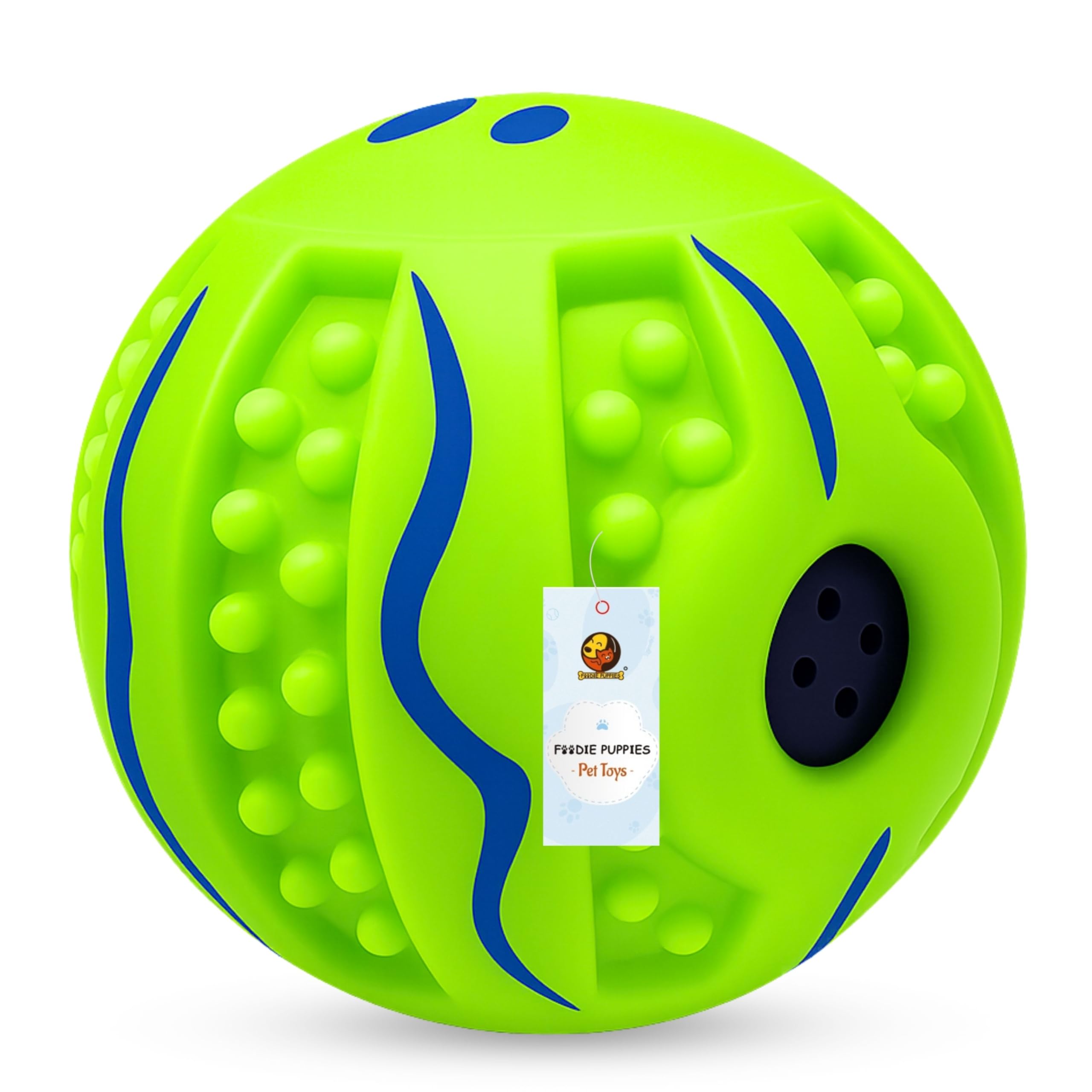 Foodie Puppies Interactive Hard Squeaky Ball for Dogs  (Wobble Ball, Large) | Suitable for Large Breeds | IQ Teething Toy with 