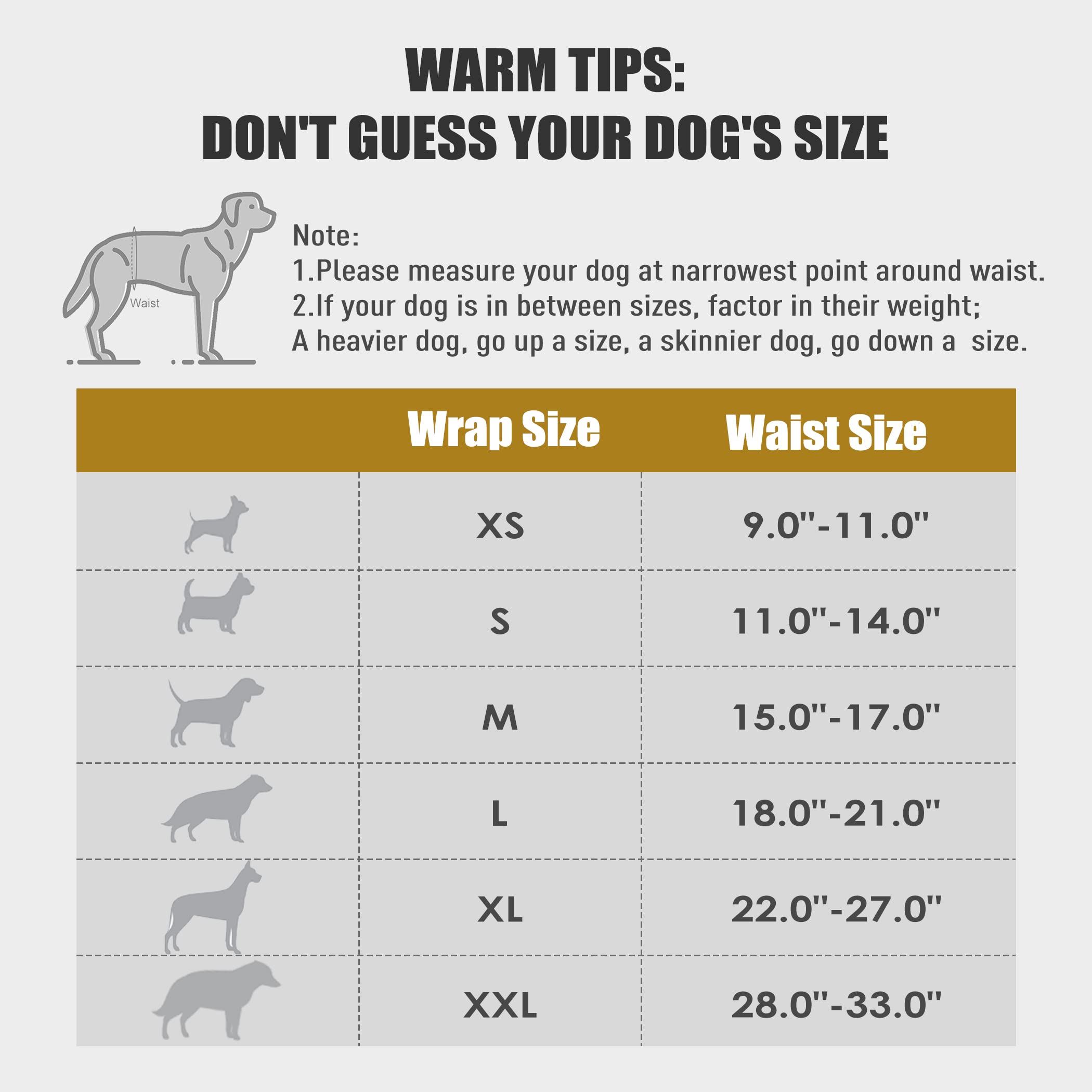 Wegreeco Washable Dog Diapers - Washable Male Dog Belly Wrap - Pack Of 3- (Gold,Black,Grey,Medium)