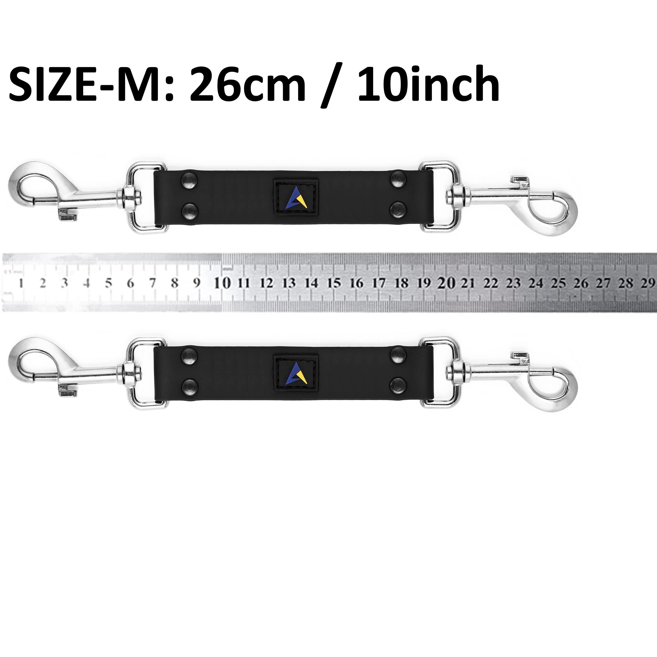 DEYACE Dog Collar Safety Clip, 2 Pack Waterproof Heavy Backup for Prong Collar, Dog Harness Collar Leash Connector (10-Inches, B