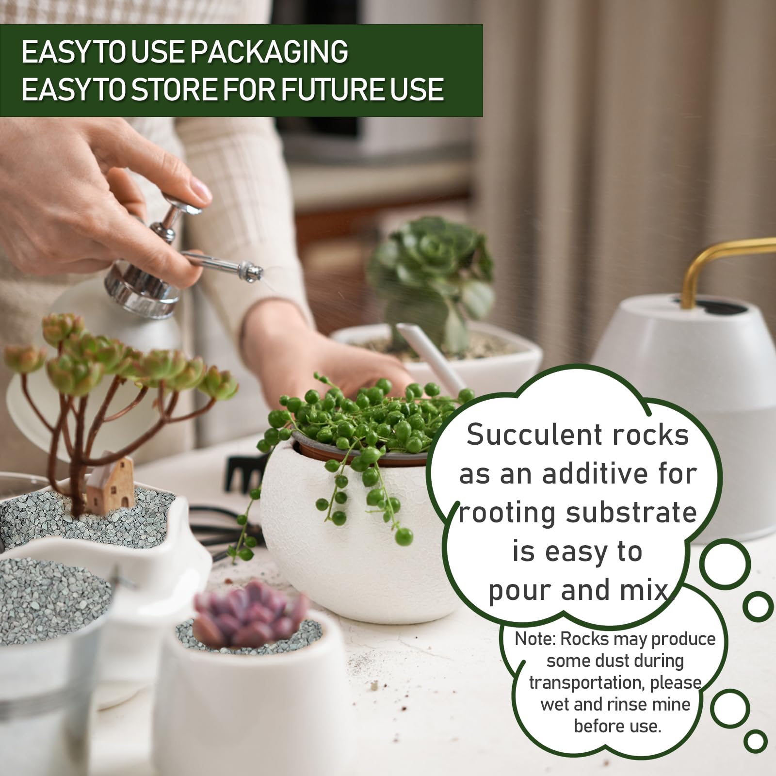 2 LBS Blue Pea Gravel, Natural Succulent and Cactus Gravel Pebbles, Pebbles for Indoor Plants, Natural Gardens Mulching, for Hou