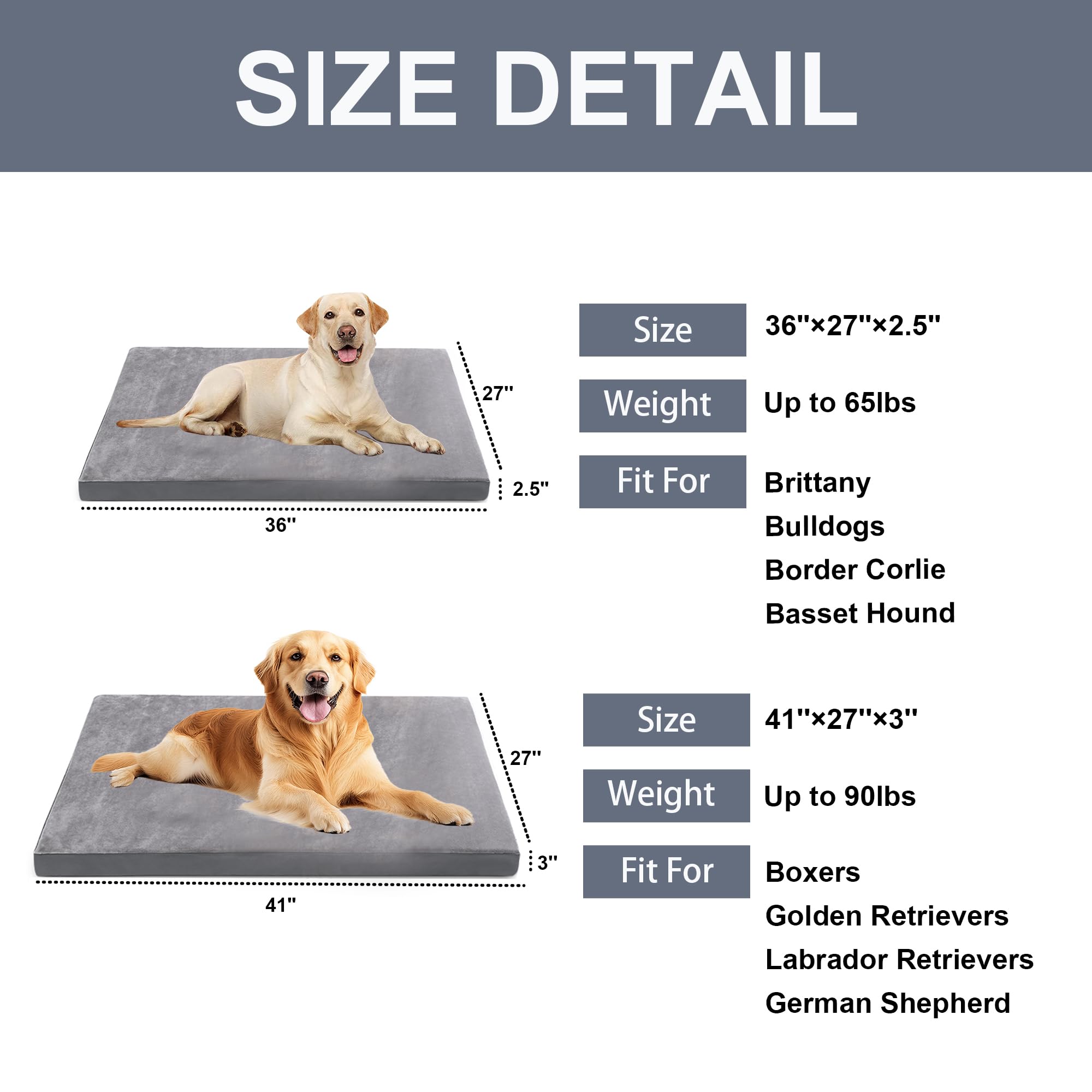 Vomiliku Orthopedic Dog Beds For Extra Large Dogs - Extra Large Egg Crate Foam Dog Bed Waterproof Pet Mat With Removable Washabl