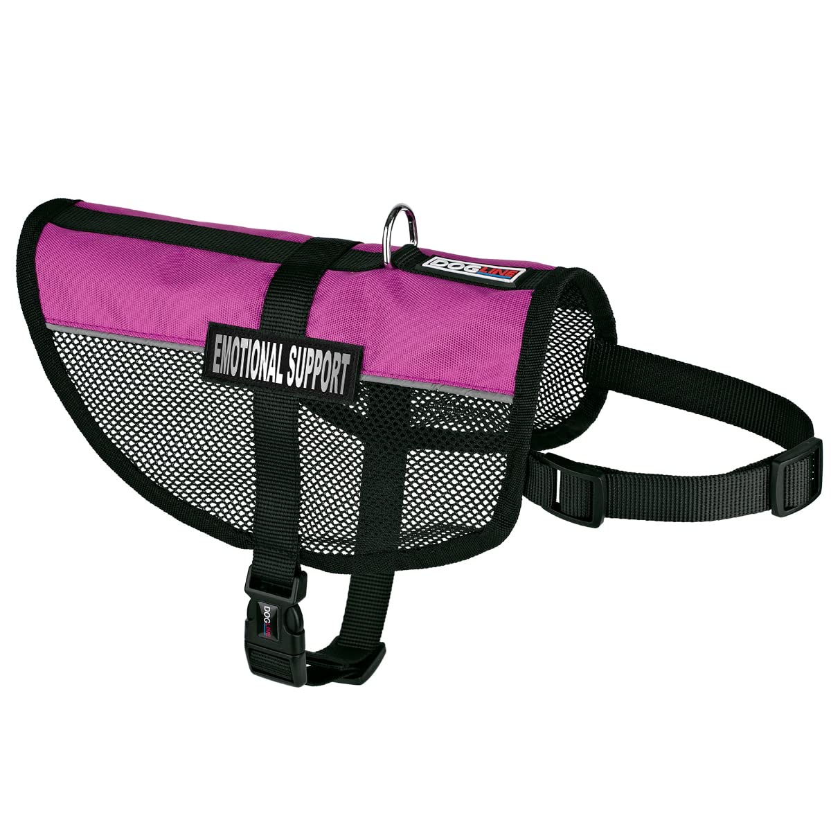 Dogline MaxAire Multi-Purpose Mesh Vest for Dogs and 2 Removable Emotional Support Patches, Large, Pink