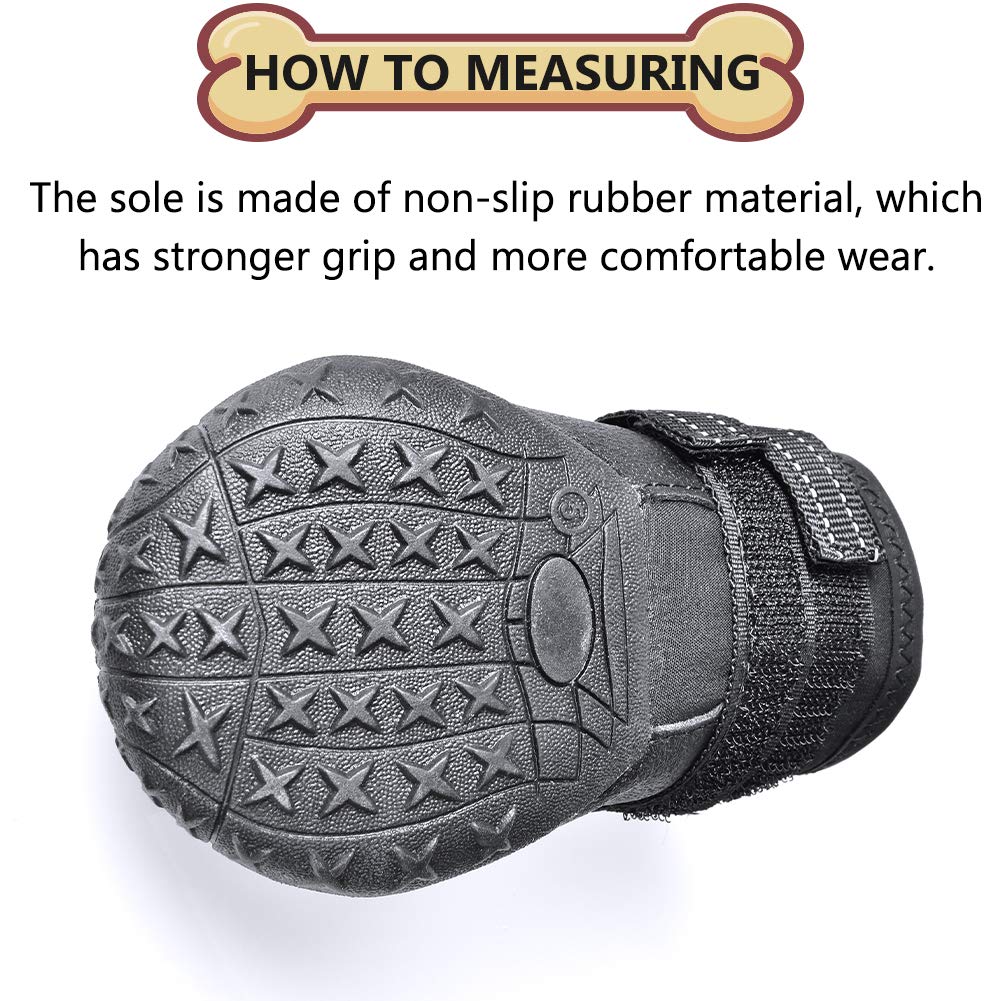 Xsy&G Dog Boots,Waterproof Dog Shoes,Dog Booties With Reflective Rugged Anti-Slip Sole And Skid-Proof,Outdoor Dog Shoes For Medium Dogs 4Pcs-Size2