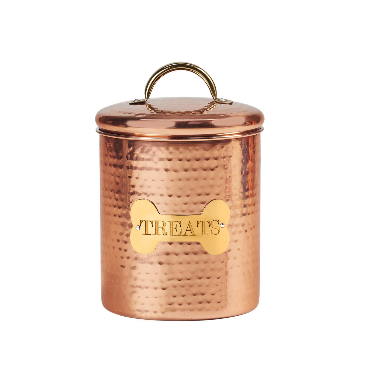 Amici Pet King Charles Medium Amici Home Dog Treats Canister-38, Medium/38 Oz, Copper