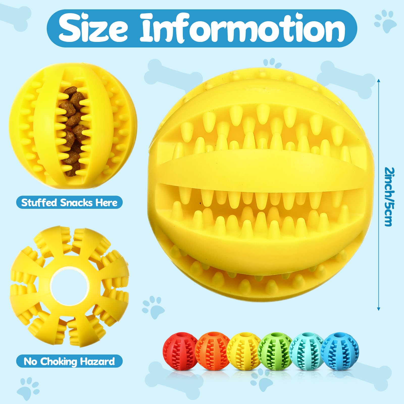 Suilung 12 Pcs Dog Treat Toy Balls Bulk Interactive Dog Puzzle Toys Dispensing Puppy Balls for Teething Chew Enrichment for Bore