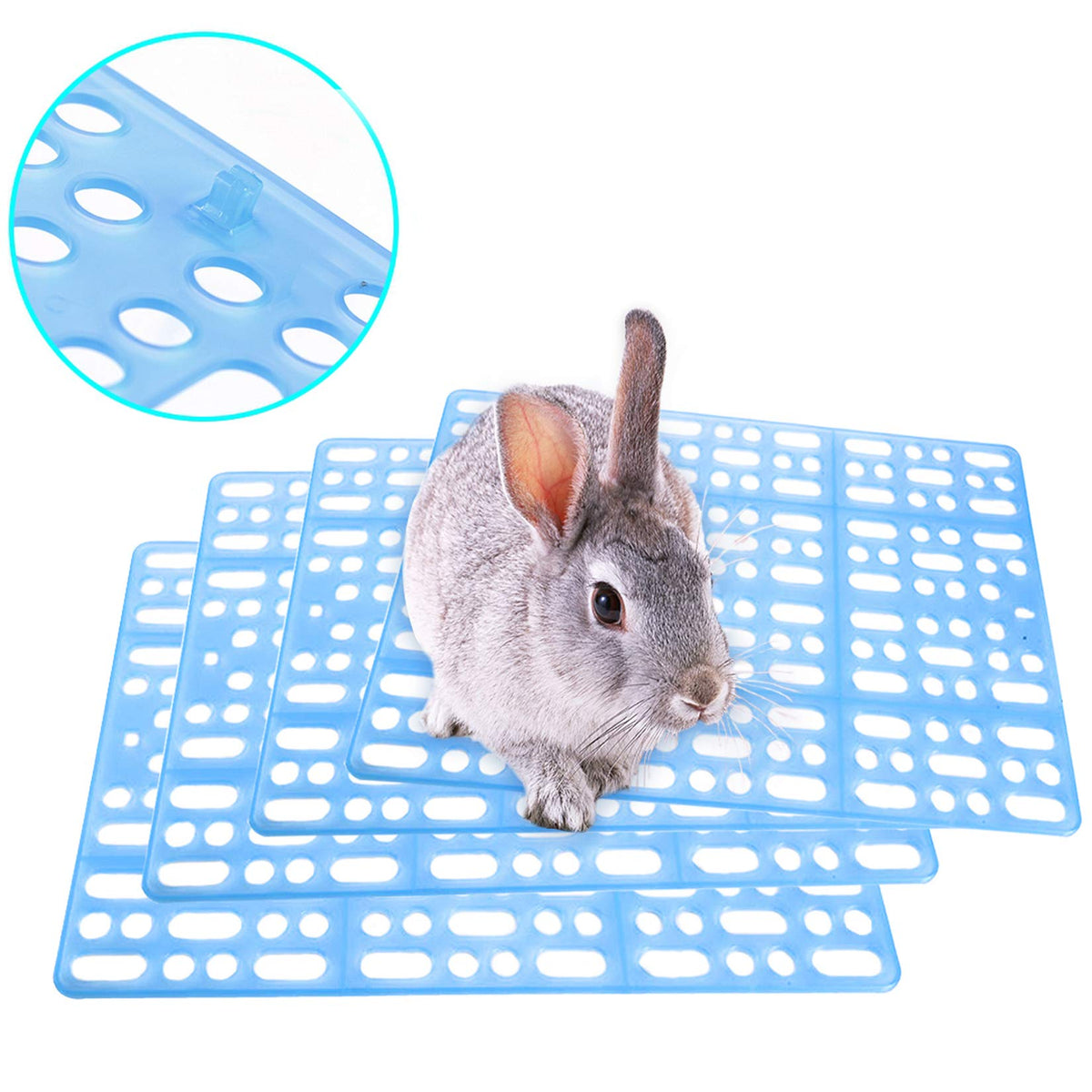 Hamiledyi 4 Pcs Rabbit Cage Mats Small Animal Plastic Feet Pads Floor Mat For Pet Cats Dogs Bunny Hamster Rat Chinchilla Guinea Pig