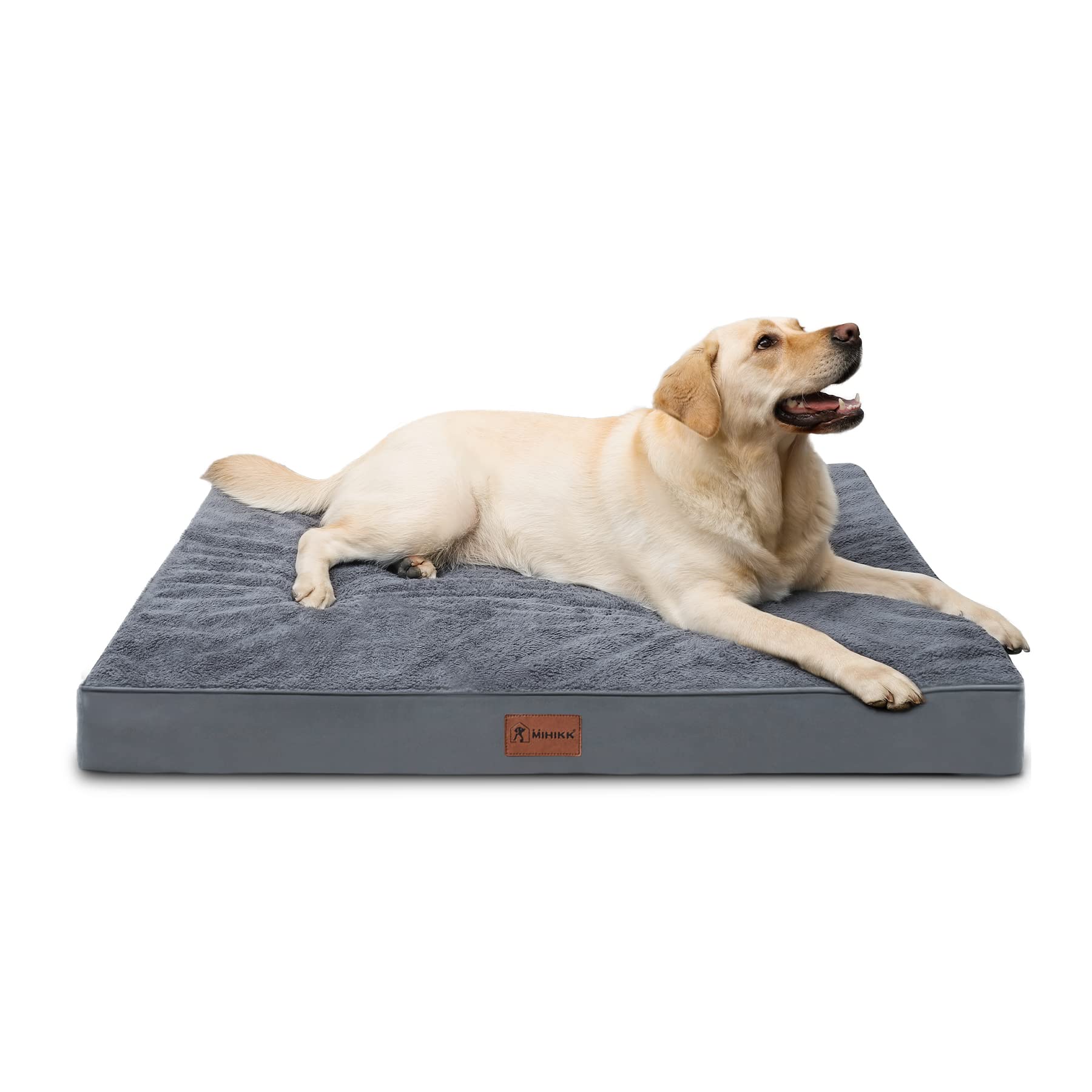 Mihikk Waterproof Extra Large Dog Bed Orthopedic Dog Beds For Crate With Removable Washable Cover Egg-Crate Foam Pet Pad Mat Wit