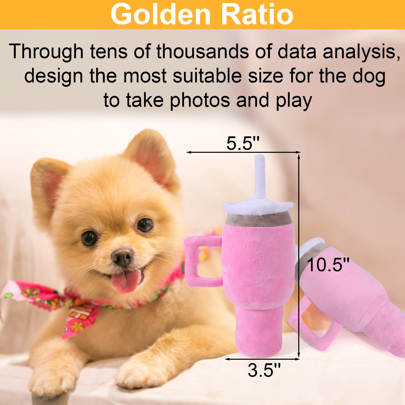 Mity rain Funny Tumbler with Handle Cup Dog Toys,Squeaky Dog Toys Interactive Fluff and Tuff Dog Toys for Small Dogs/Large Dogs/