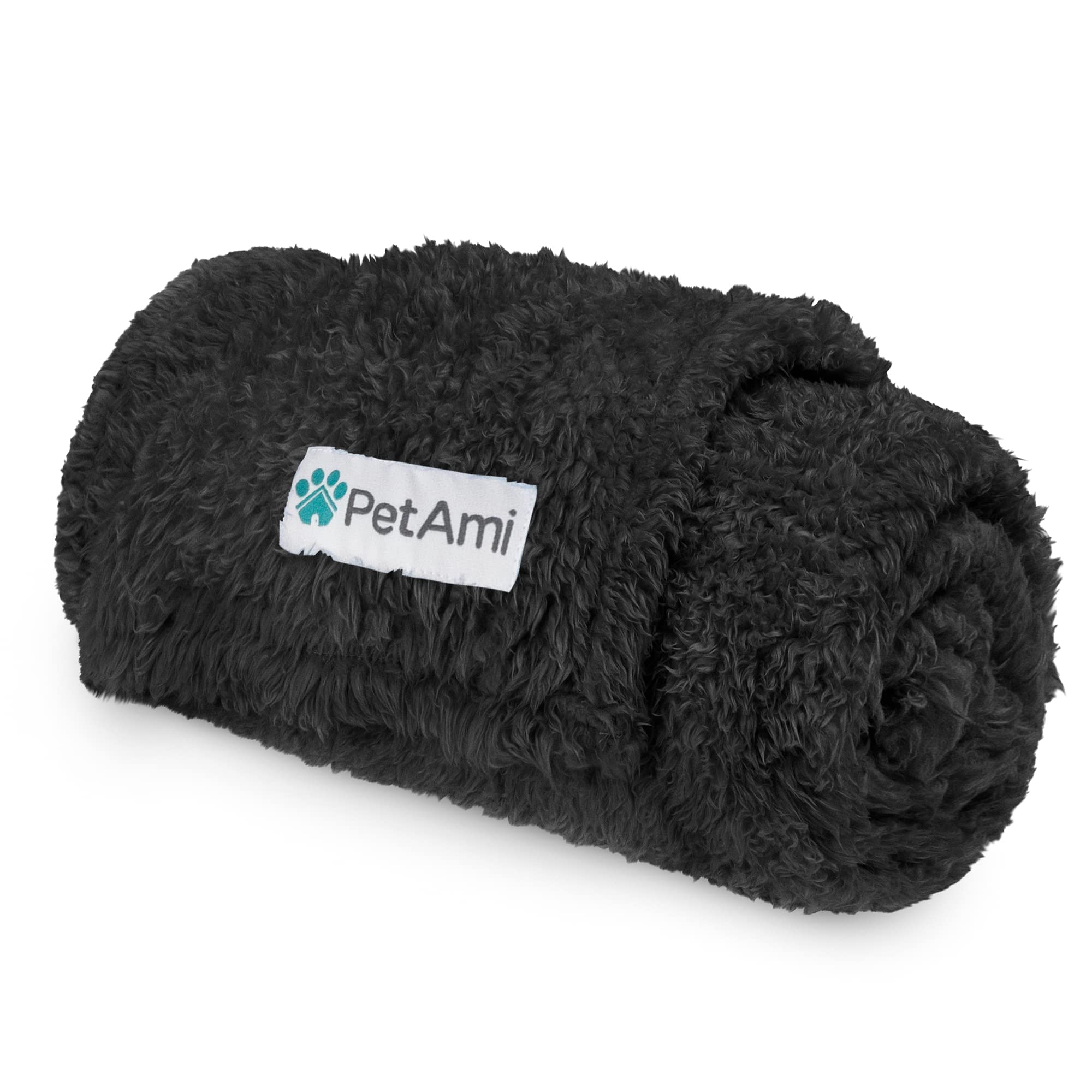 Petami Fluffy Dog Blanket For Small Medium Large Dogs, Sherpa Soft Warm Pet Fleece Throw For Indoor Cats, Fuzzy Plush Shaggy Blanket Furniture Protector Sofa Couch Bed, Black 60X80