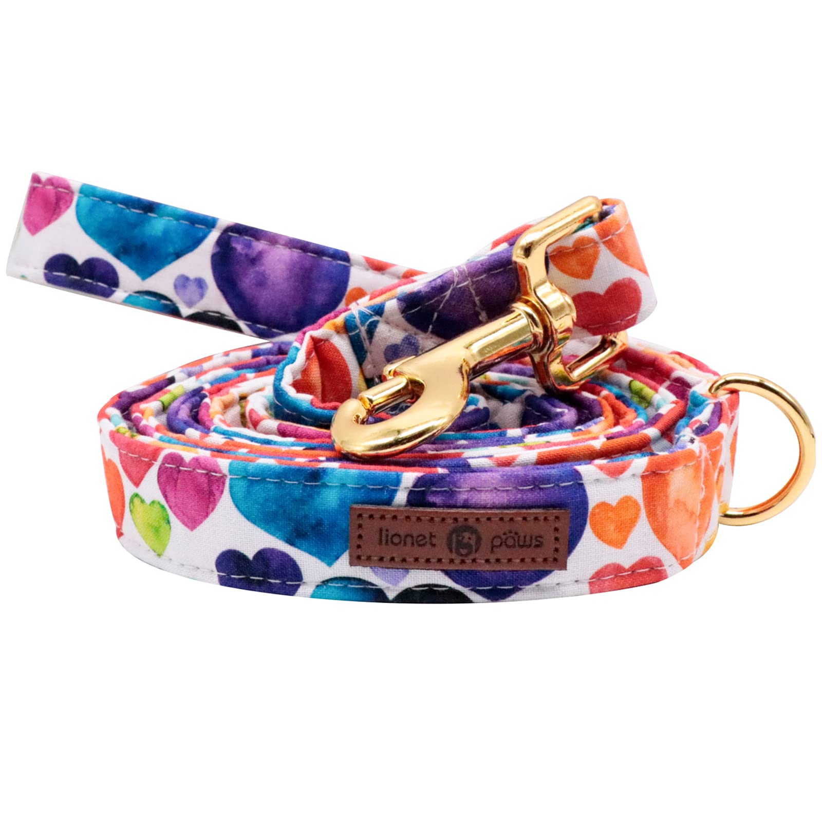 Lionet Paws Valentine 'S Day Dog Leash Matching Dog Collar For Small Medium Large Dog
