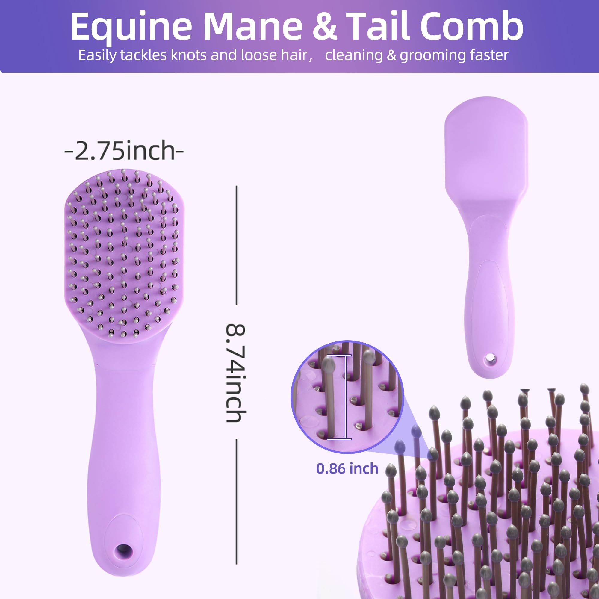 Horse Mane And Tail Brush For Long Haired Dogs Shedding Equine Horses Grooming Dog Pin Brush