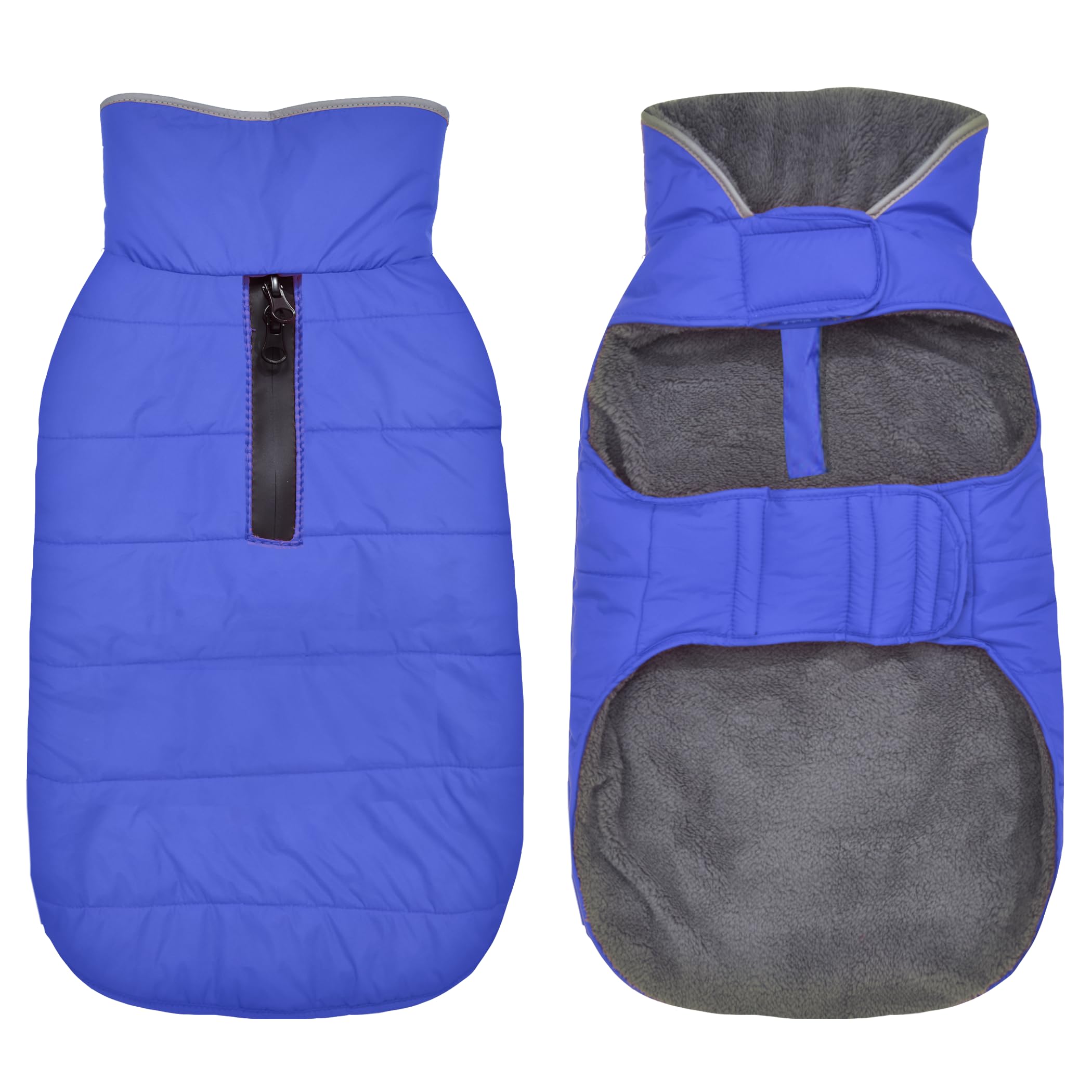 Petglad Winter Coat, Waterproof Dog Jacket With Leash Hole, Reflective Warm Snow Jacket Windproof Fleece Vest For Small To Large