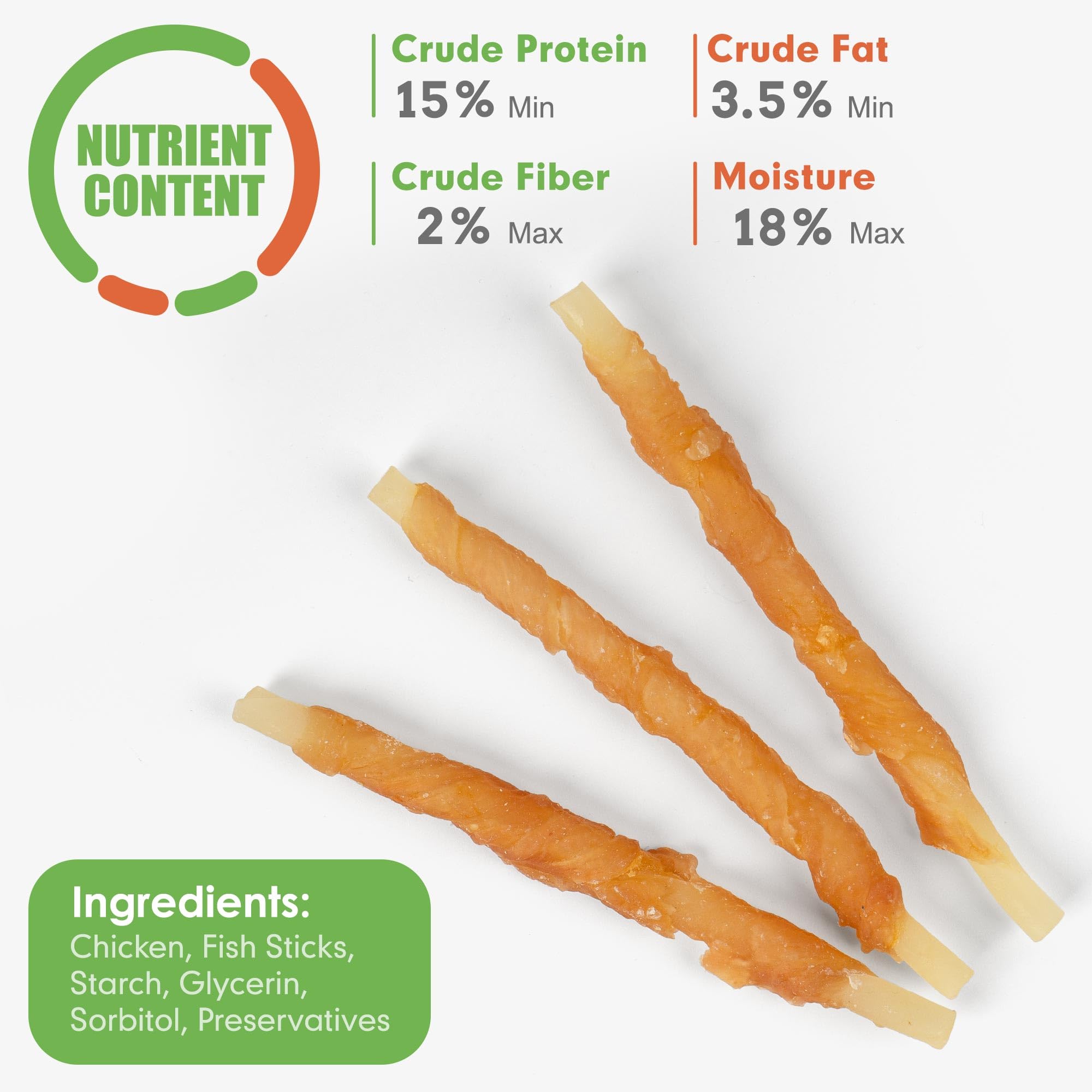 MON2SUN Rawhide Free Dog Treats Chicken Wrapped Cod Sticks for Small Dogs Healthy Training Treats Soft Snacks (14.11 Ounce -Pack