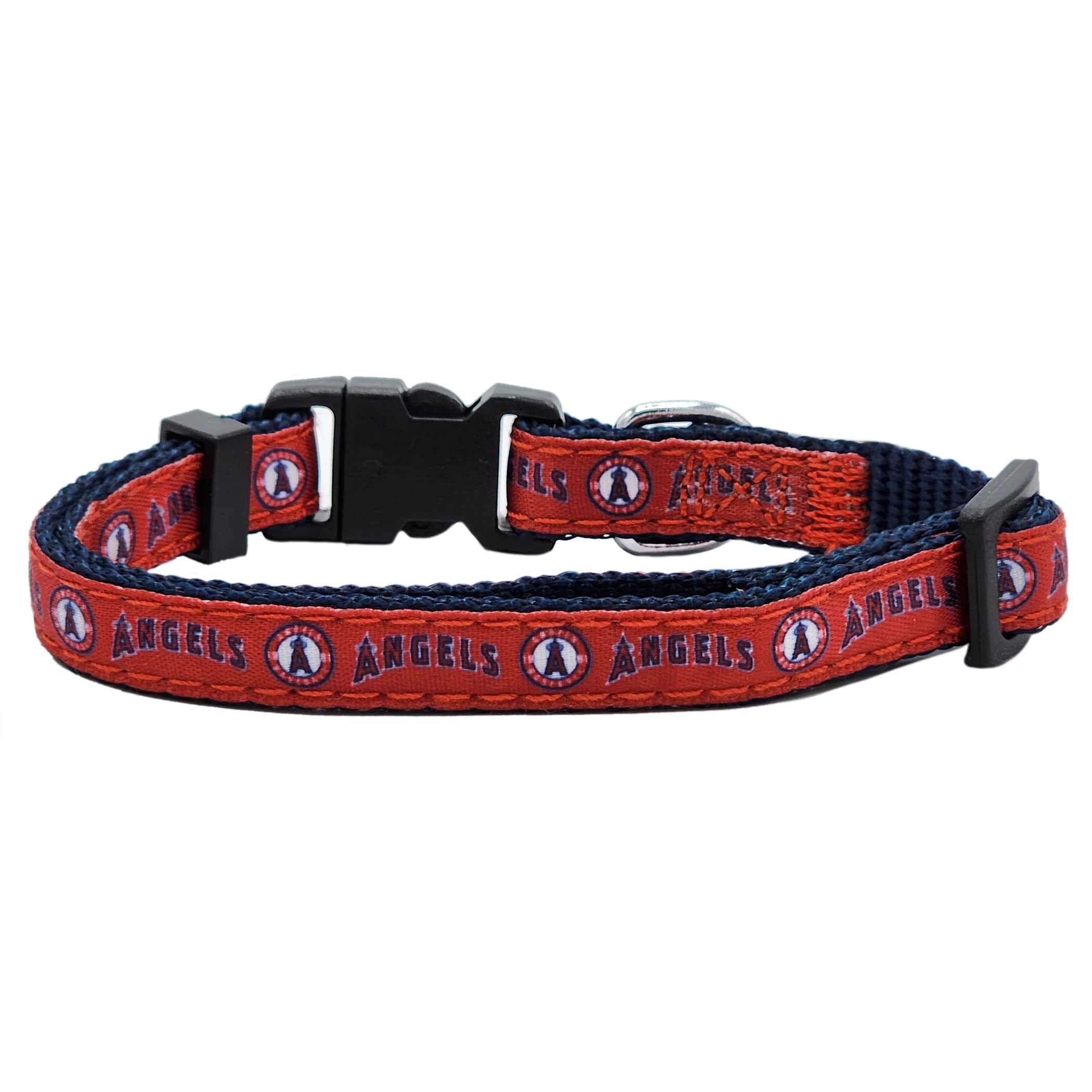 Mlb Cat Collar Los Angeles Angels Satin Cat Collar Baseball Team Collar For Dogs & Cats. A Shiny & Colorful Cat Collar With Ring