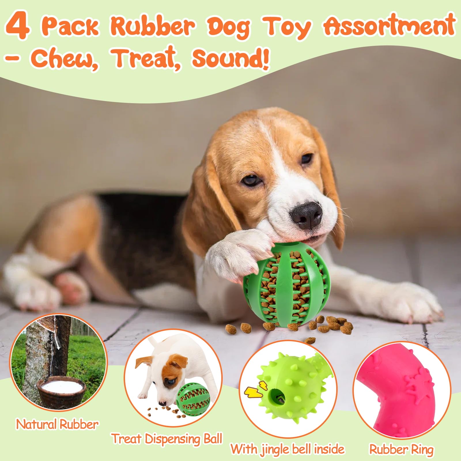 MRSOHRET 15 Pack Dog Toys, Dog Puzzle Toy Puppy Chew Toys for Teething, Dogs Essentials Toy Bundle with No Stuffing Squeaky Toy,