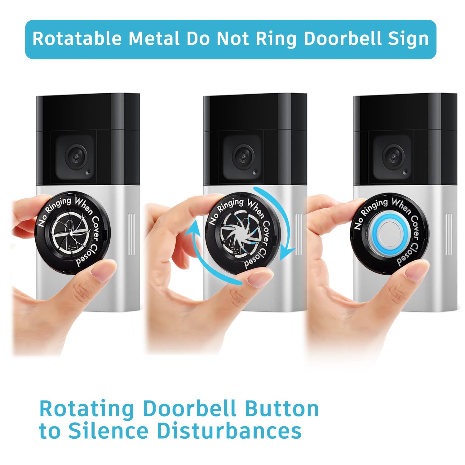 Ugotfeels Metal Do Not Disturb Sign | Small Alloy Steel | Black Circle1 | Ideal for Napping, Baby Sleep & Dog Barking