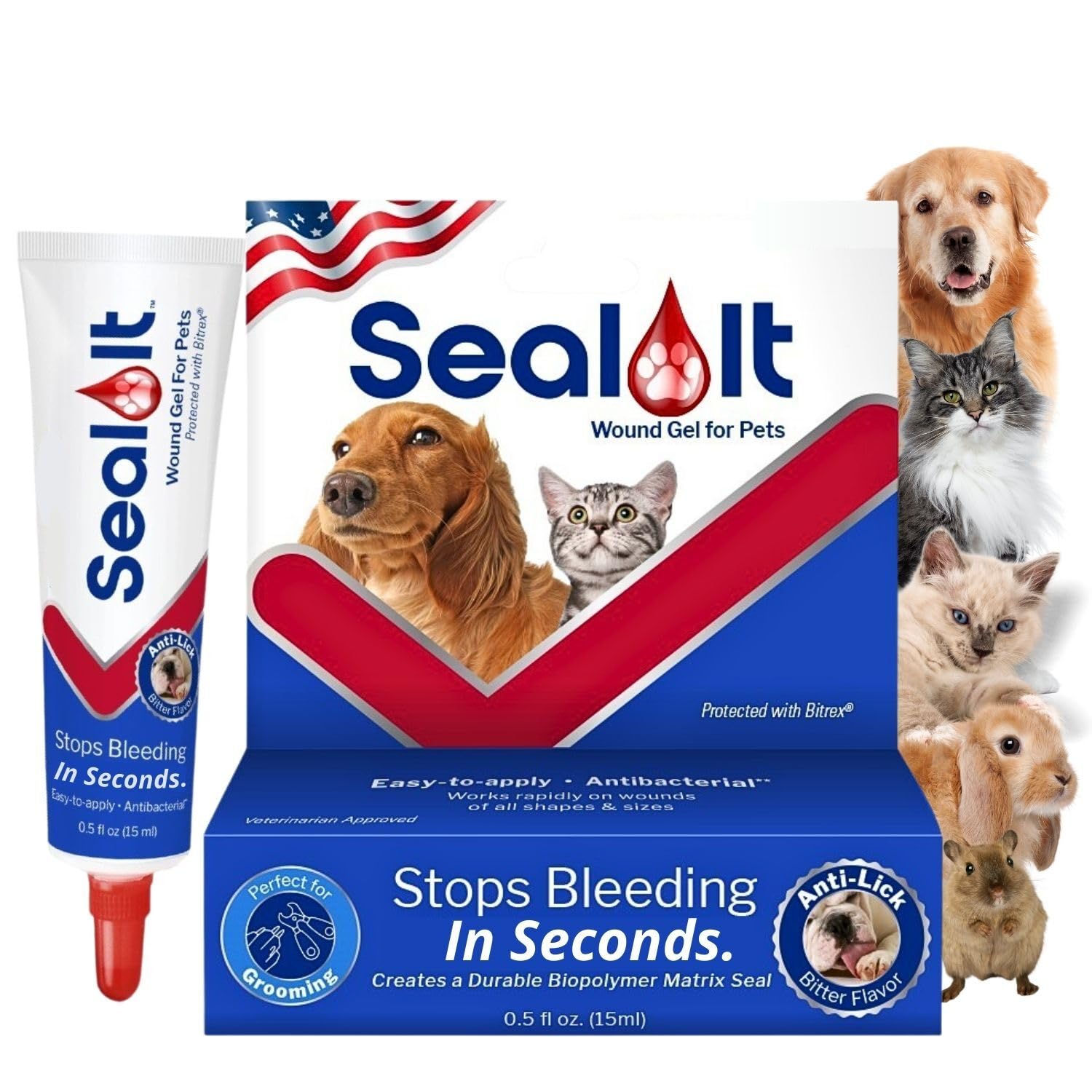 Seal It Dog Wound Care Gel For Minor Wounds | Us-Made Wound Gel For Pets To Stop Bleeding In Seconds & Seals Open Minor Wounds, 