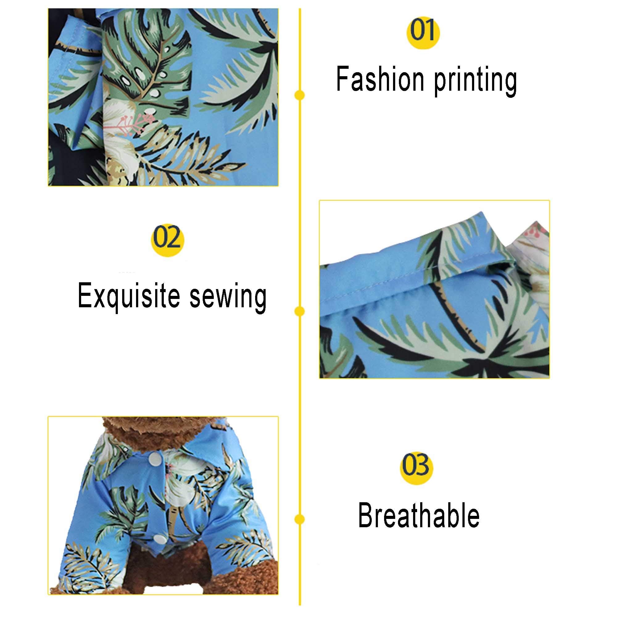 Lhyz Park Hawaiian Beach Print Pet Dog Cat T-Shirts Cute For Small To Medium Dog Cats Shirt Clothes (S, Red)