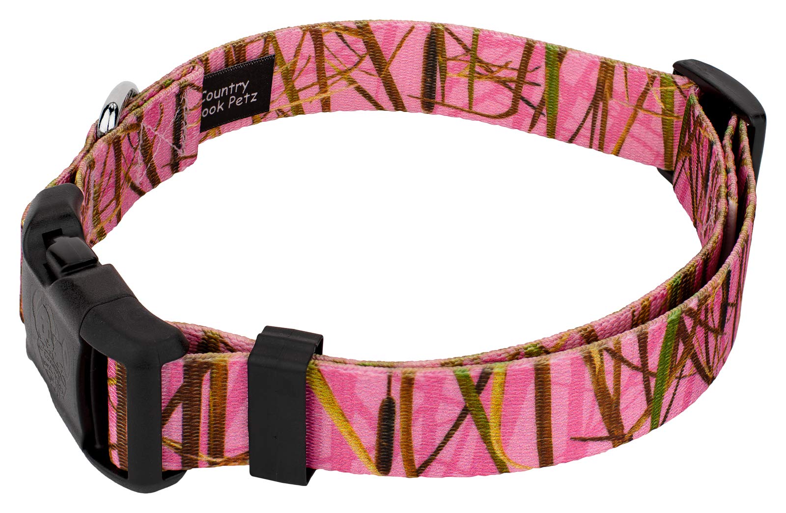 Country Brook Petz - Deluxe Pink Waterfowl Camo Dog Collar - Made in The U.S.A., Camouflage Collection Featuring Rugged Designs