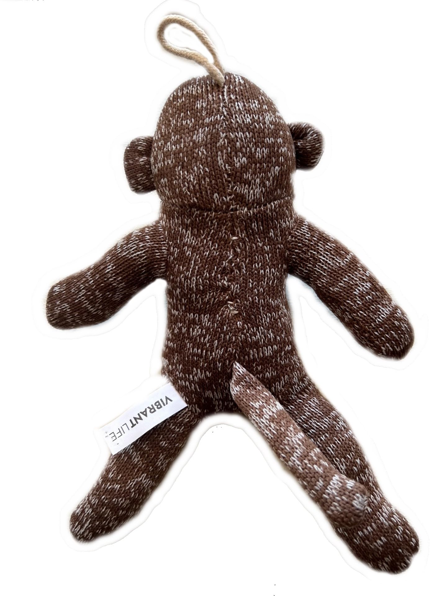 Vibrant Life Playful Buddy Sock Monkey Squeaky Dog Toy For Small To Medium Size Dogs, Colors May Vary, Washable